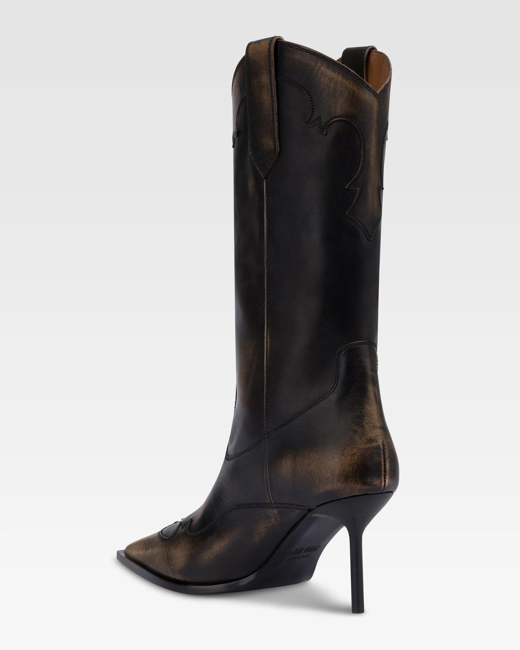 Boots in black brushed leather. - Image 5