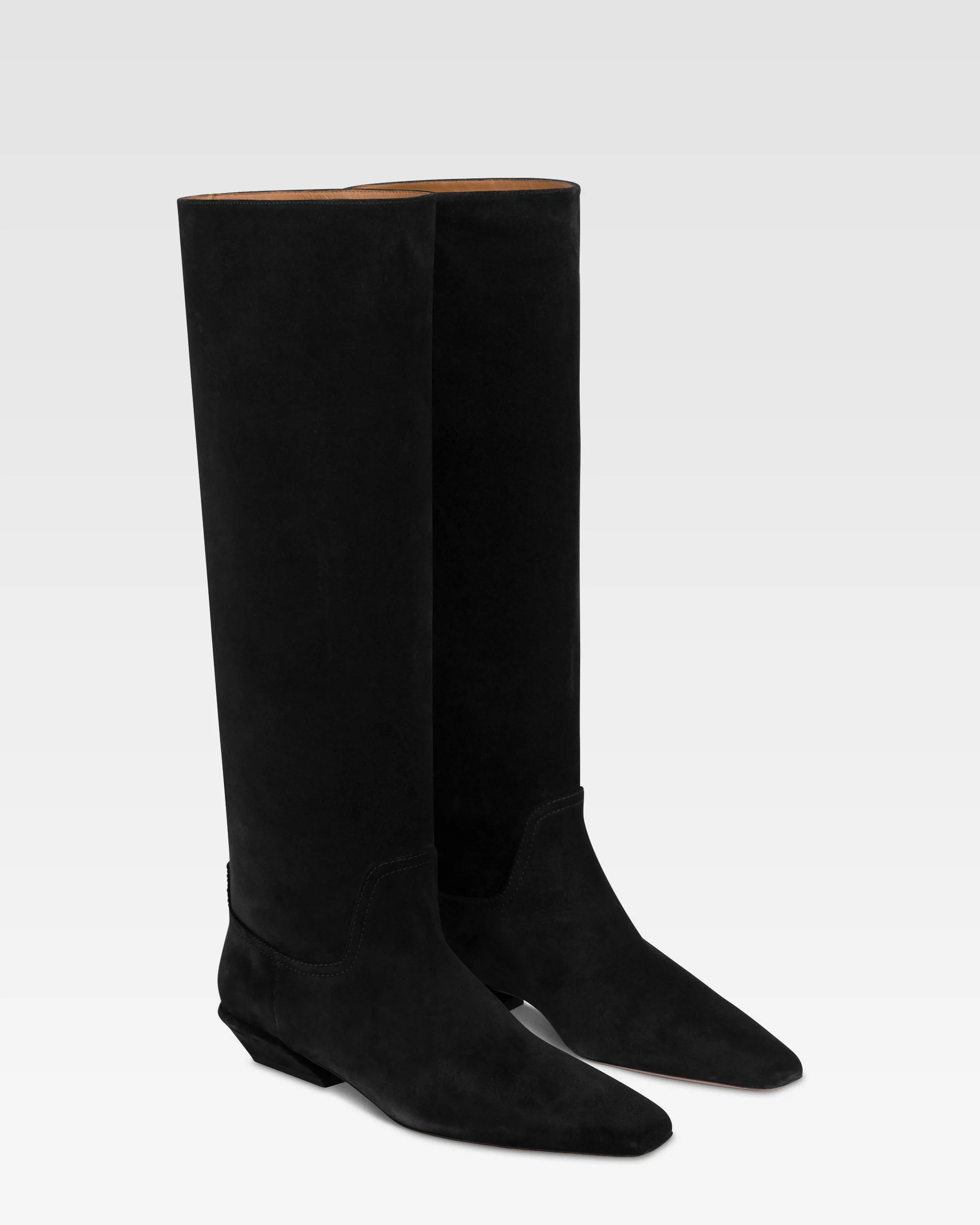 Boots in black calf suede leather. - Image 2