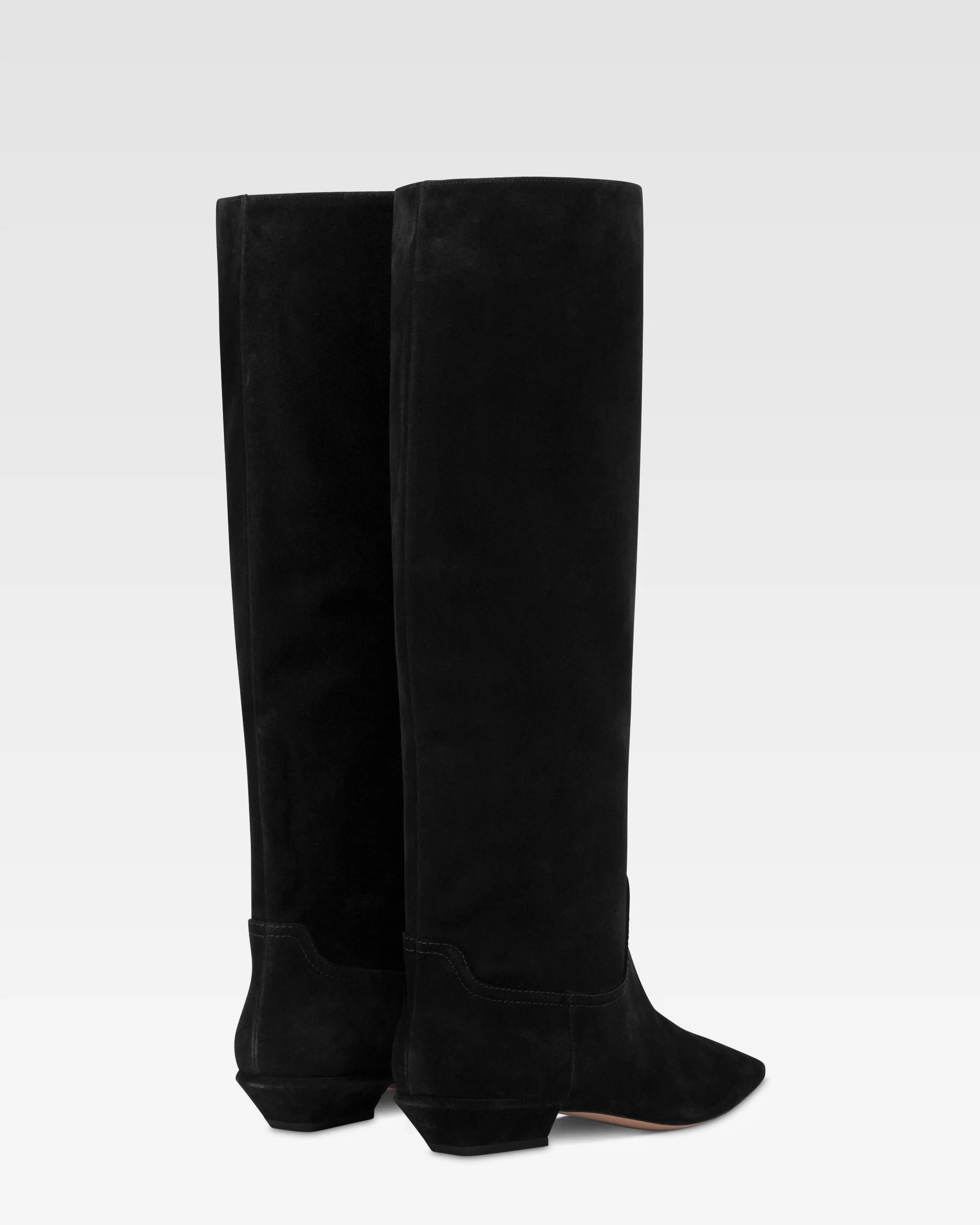 Boots in black calf suede leather. - Image 3