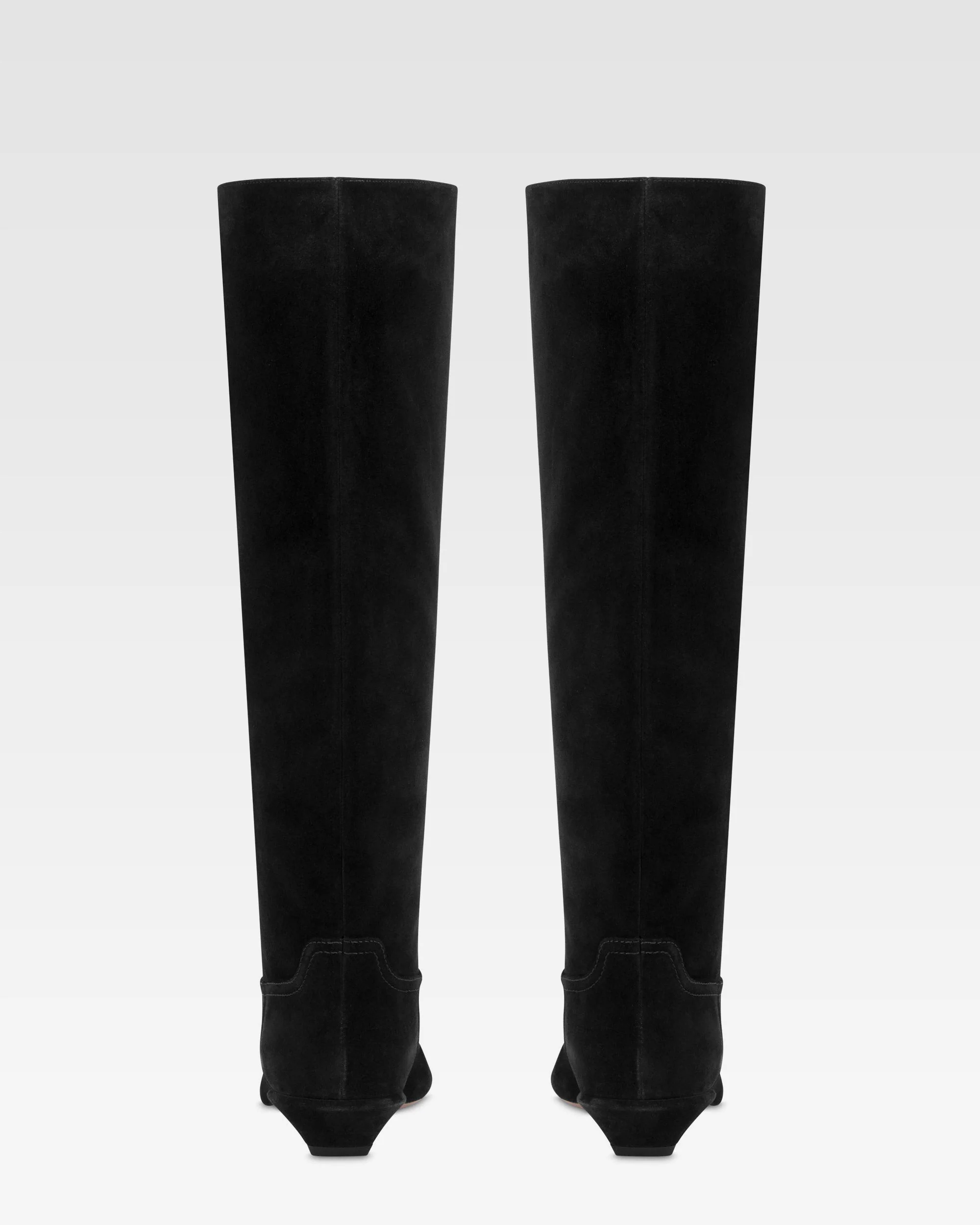 Boots in black calf suede leather. - Image 4