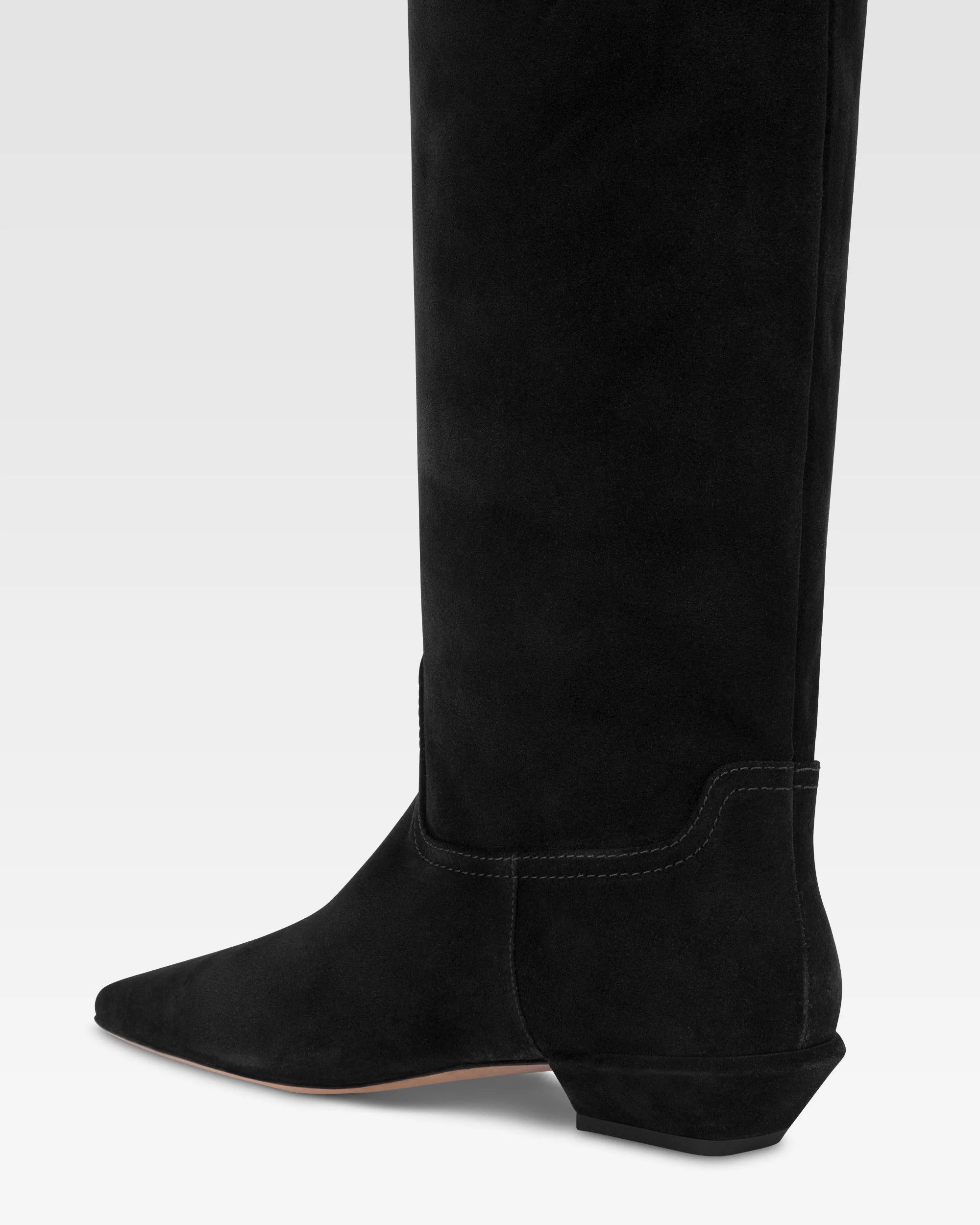 Boots in black calf suede leather. - Image 5