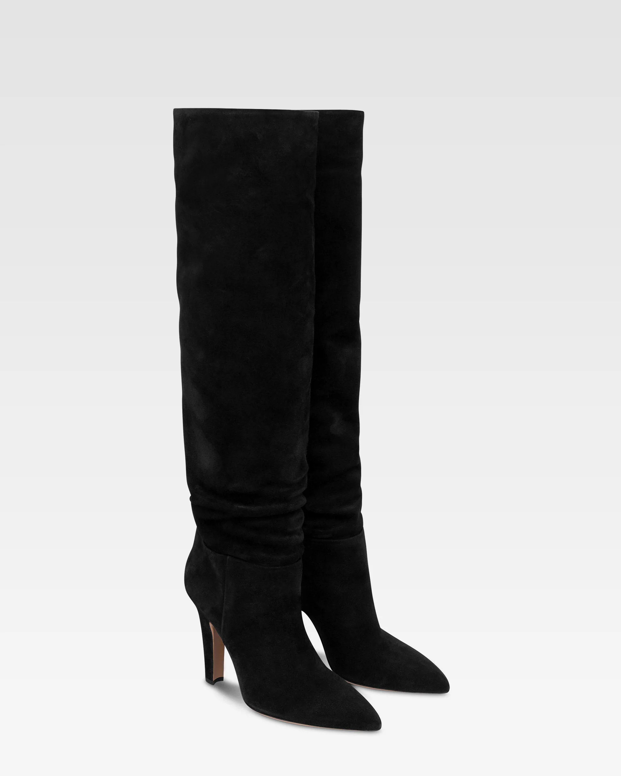 Boots in black calf suede leather. - Image 2