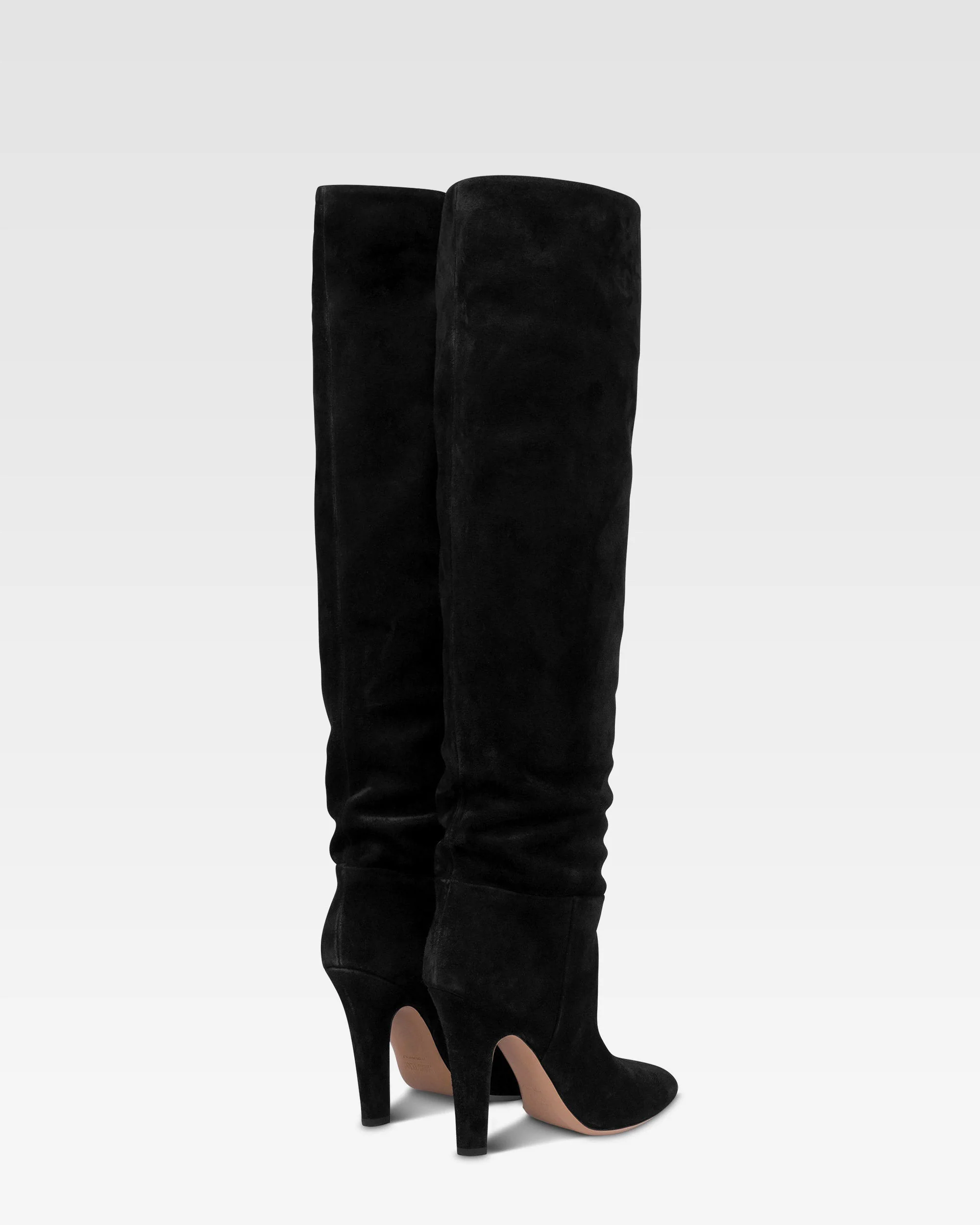 Boots in black calf suede leather. - Image 3
