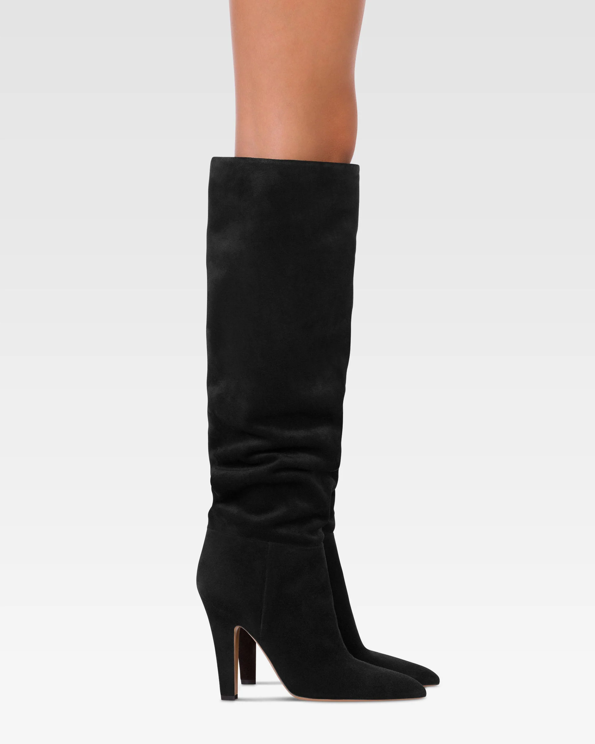 Boots in black calf suede leather. - Image 6