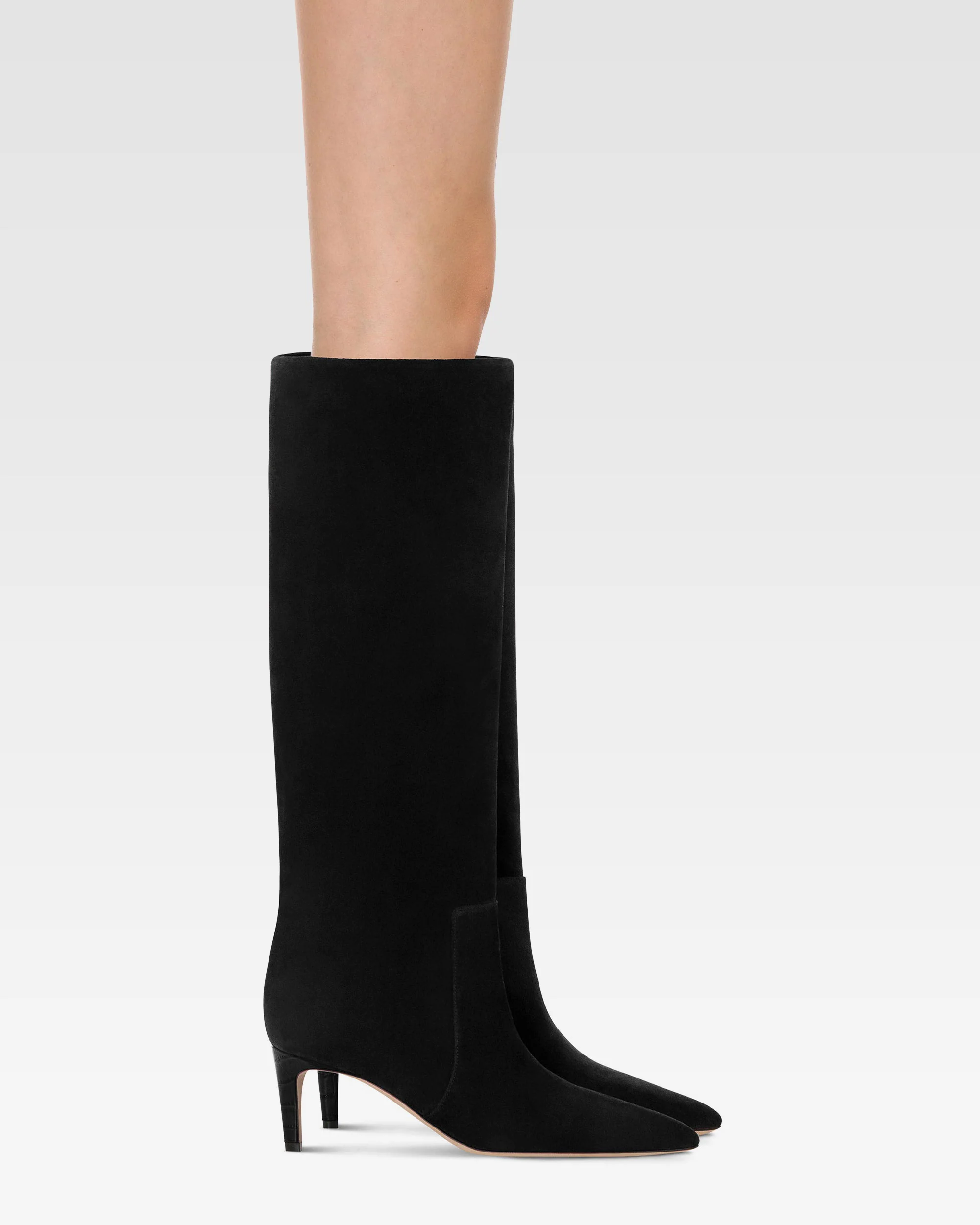 Boots in black calf suede leather - Image 6