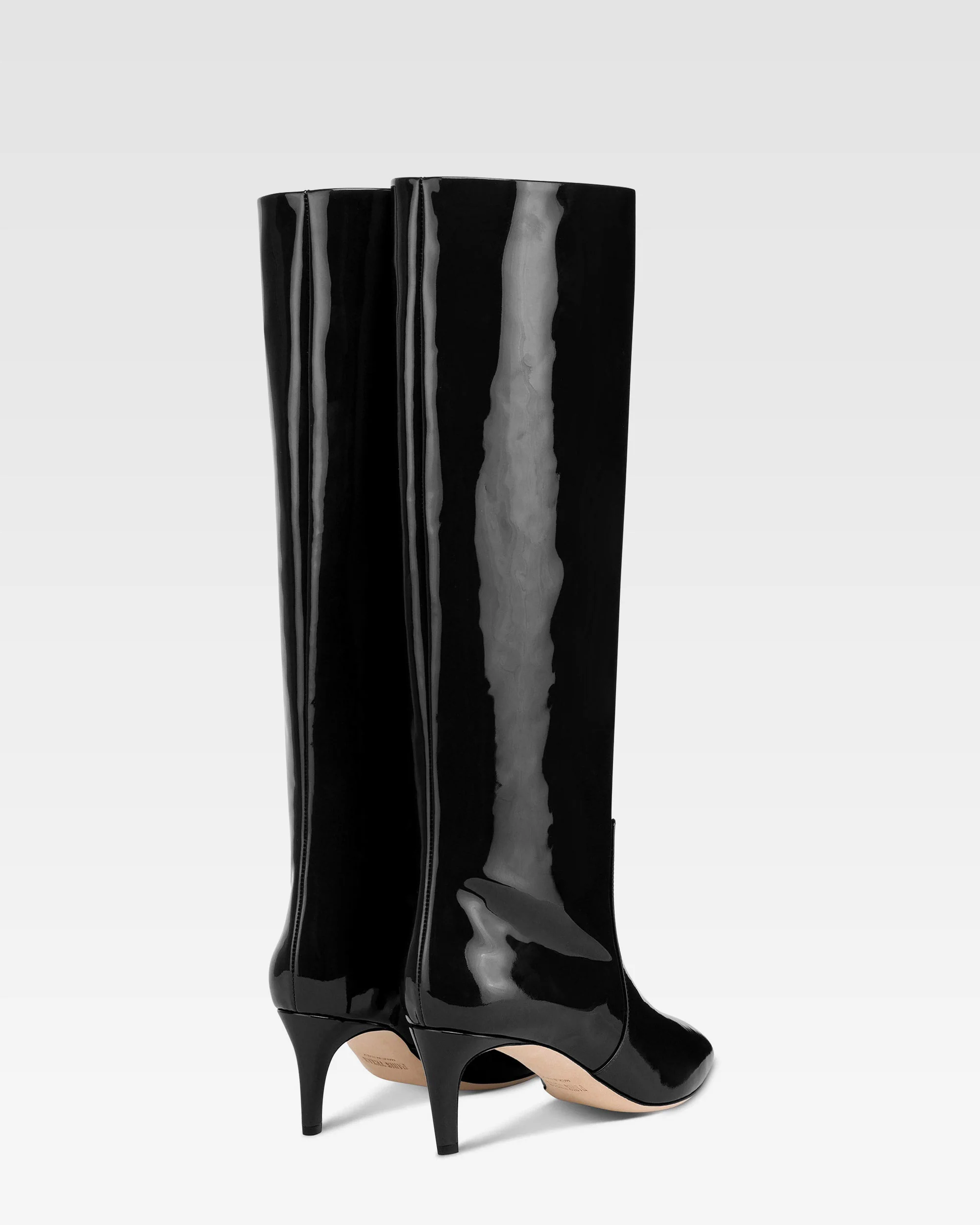 Boots in black patent leather. - Image 3