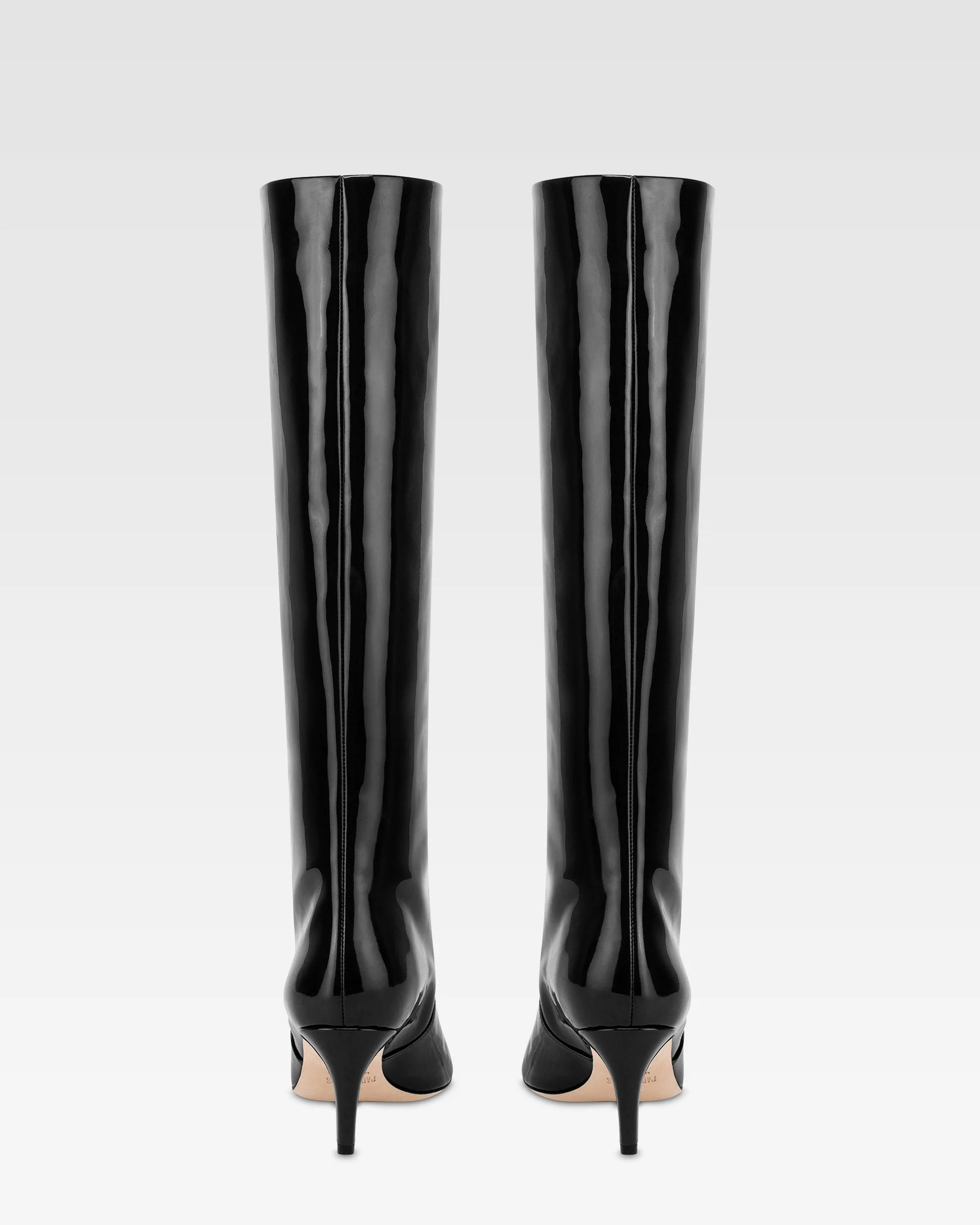 Boots in black patent leather. - Image 4