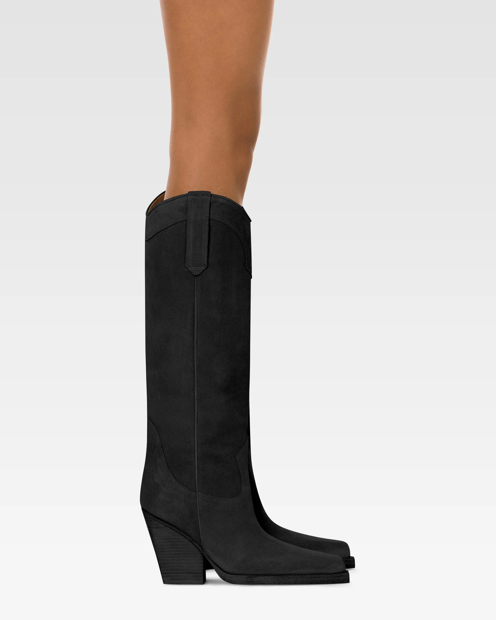 Boots in black velour - Image 2