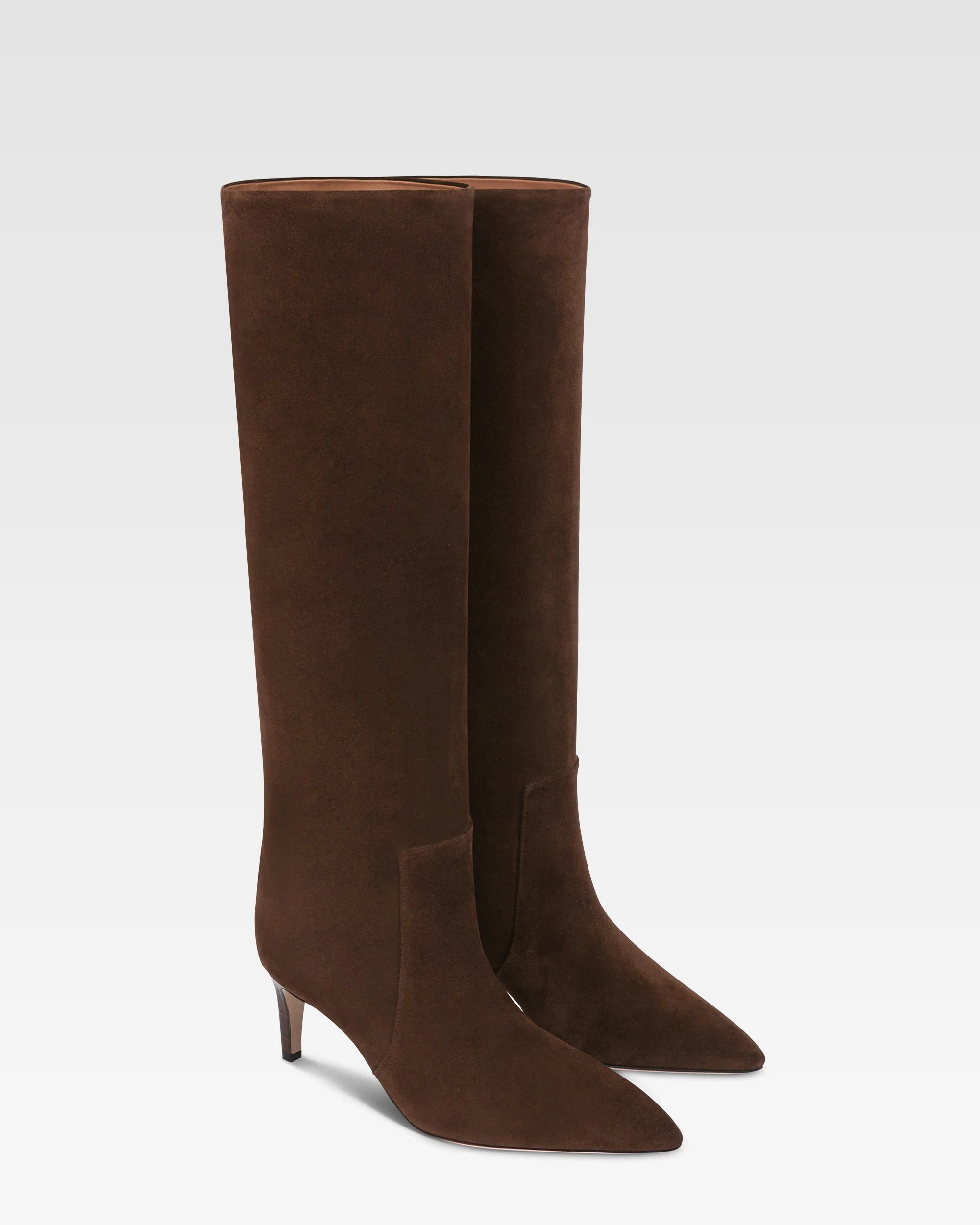 Boots in chocolate calf suede leather - Image 2