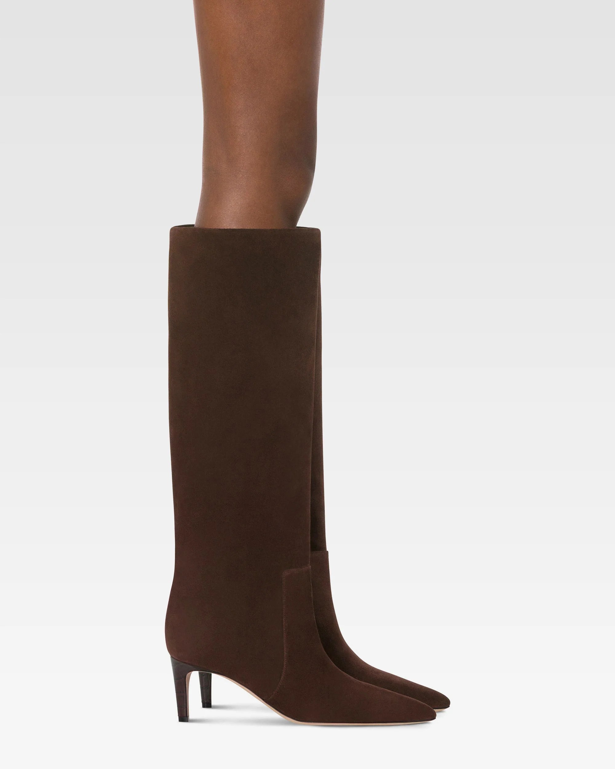 Boots in chocolate calf suede leather - Image 6