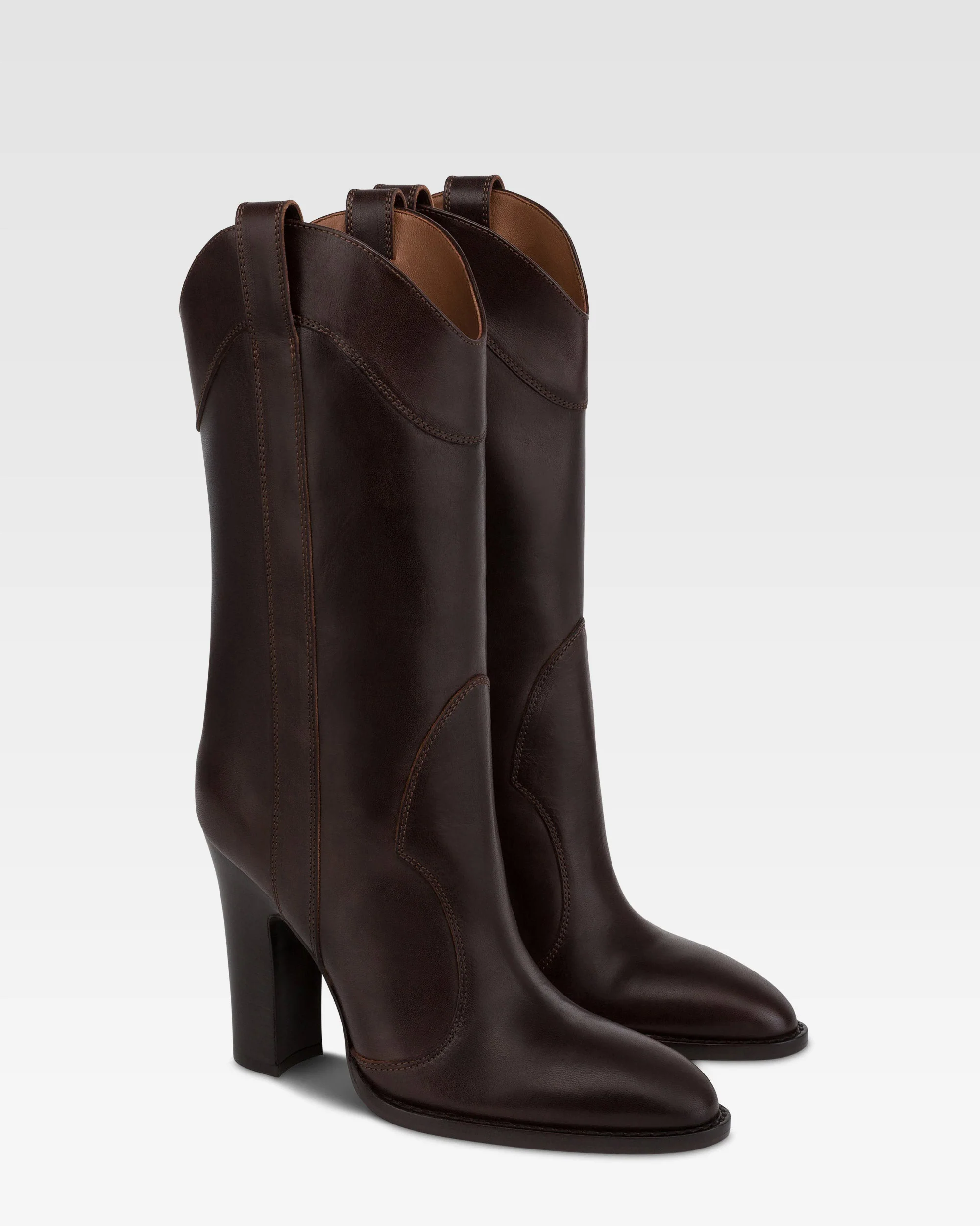 Boots in ebony calf leather. - Image 2