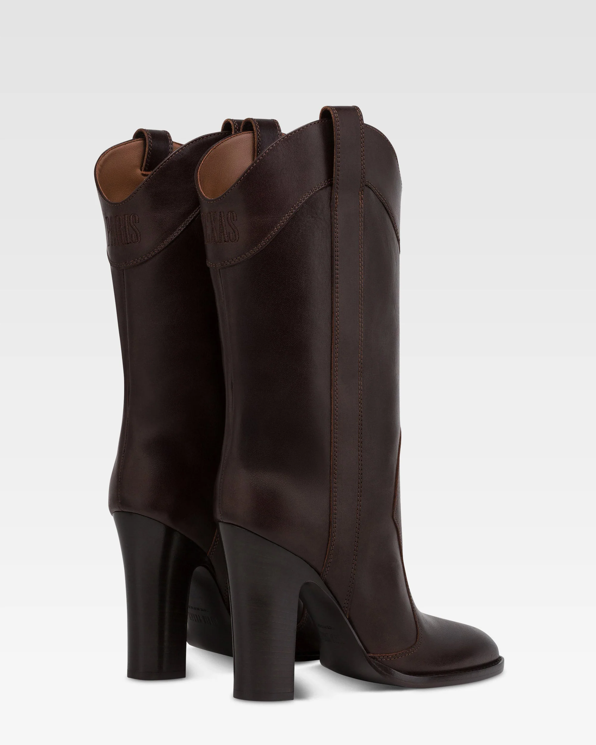 Boots in ebony calf leather. - Image 3