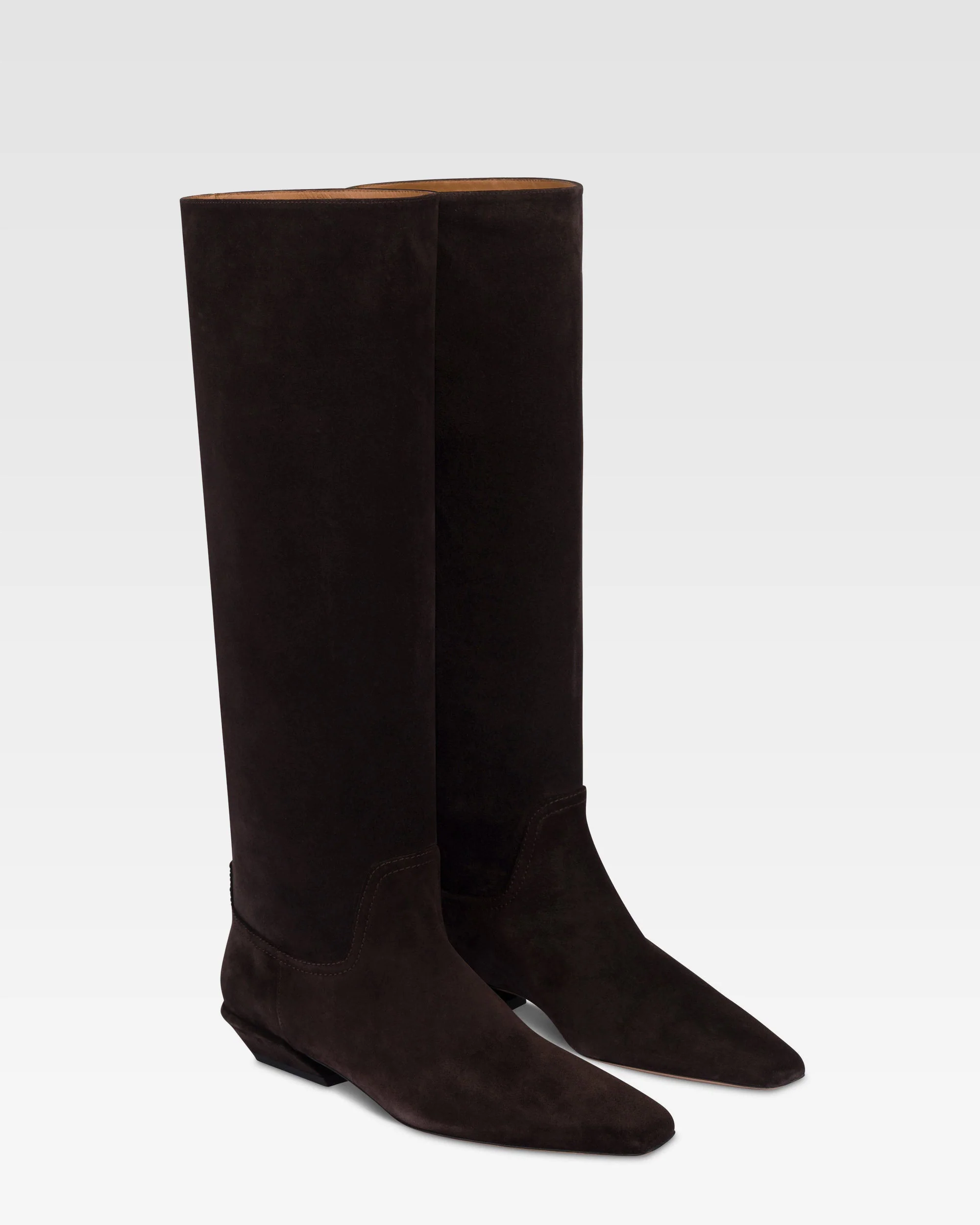 Boots in ebony calf suede leather. - Image 2