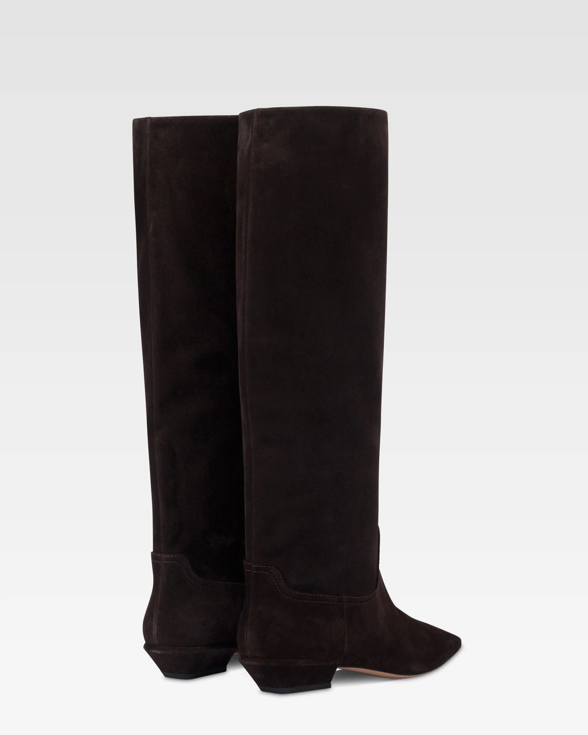 Boots in ebony calf suede leather. - Image 3