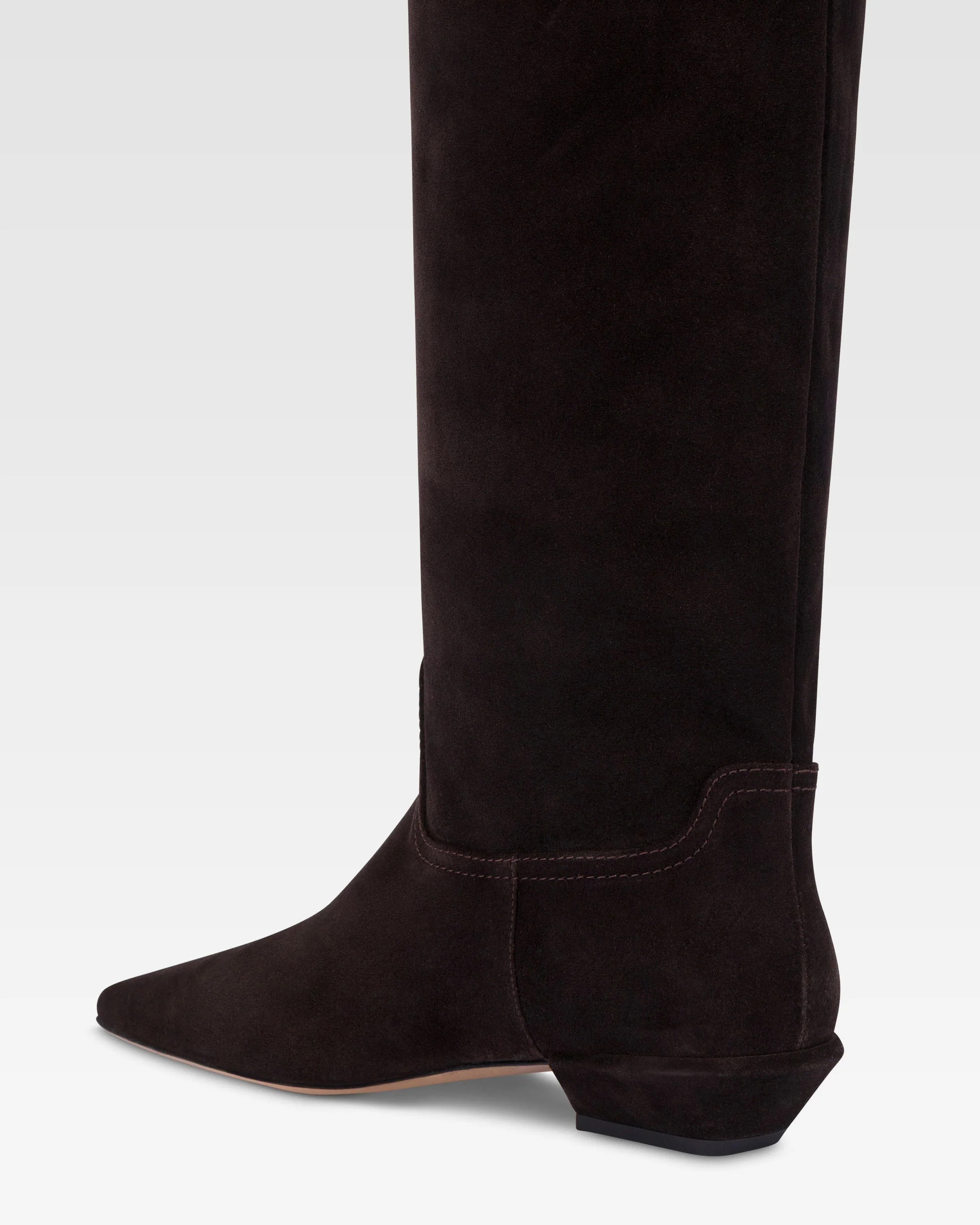 Boots in ebony calf suede leather. - Image 5