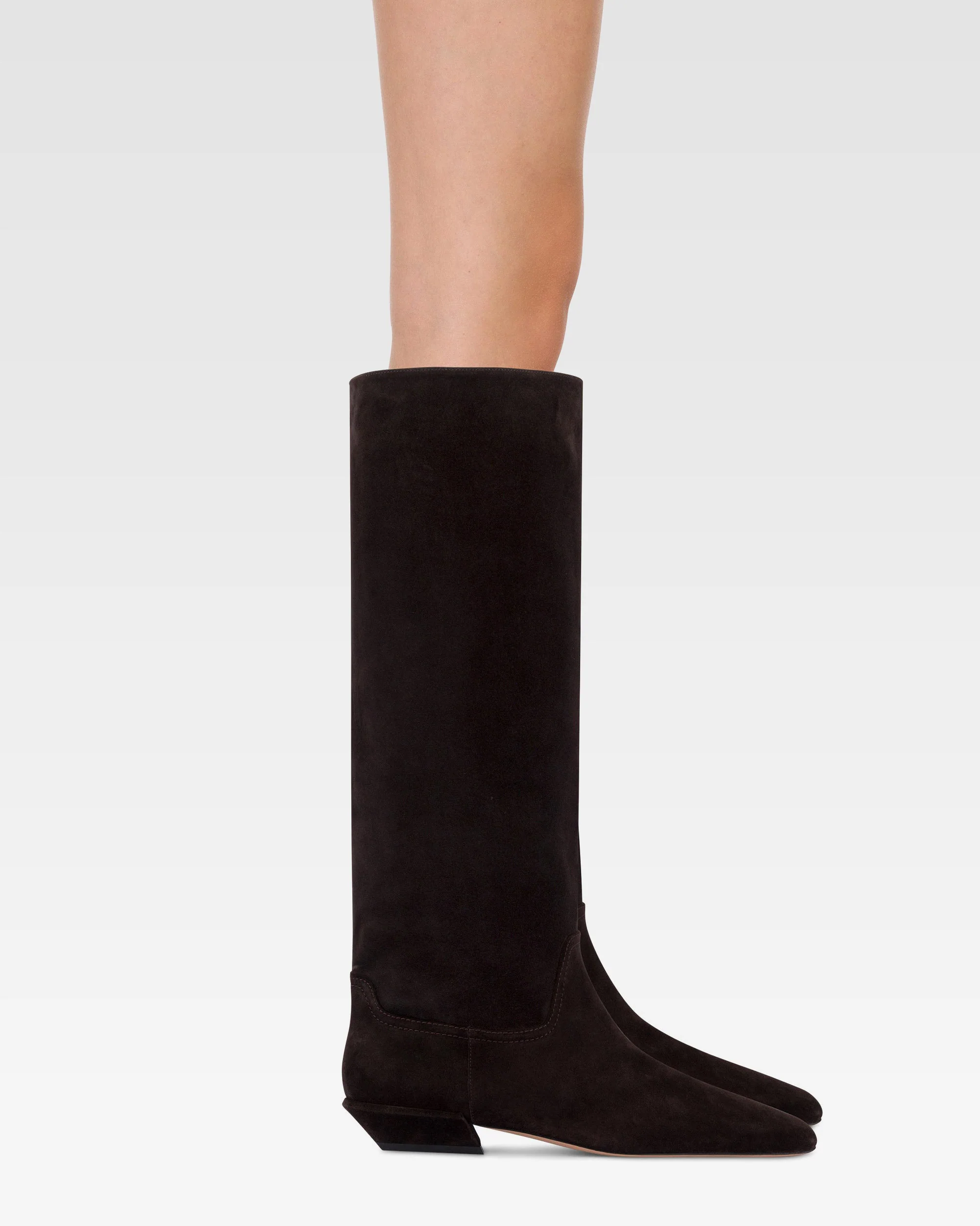 Boots in ebony calf suede leather. - Image 6