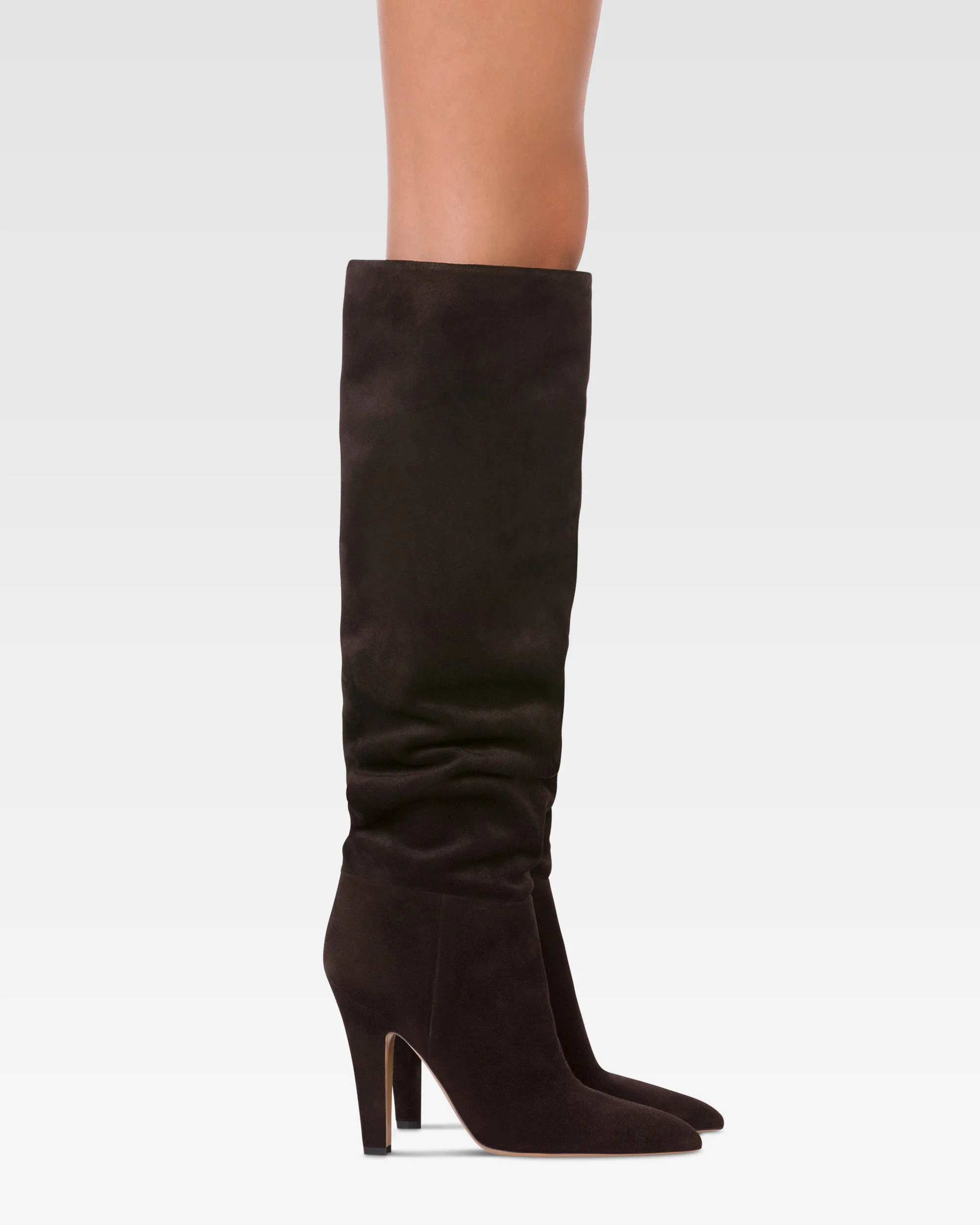 Boots in ebony calf suede leather. - Image 6