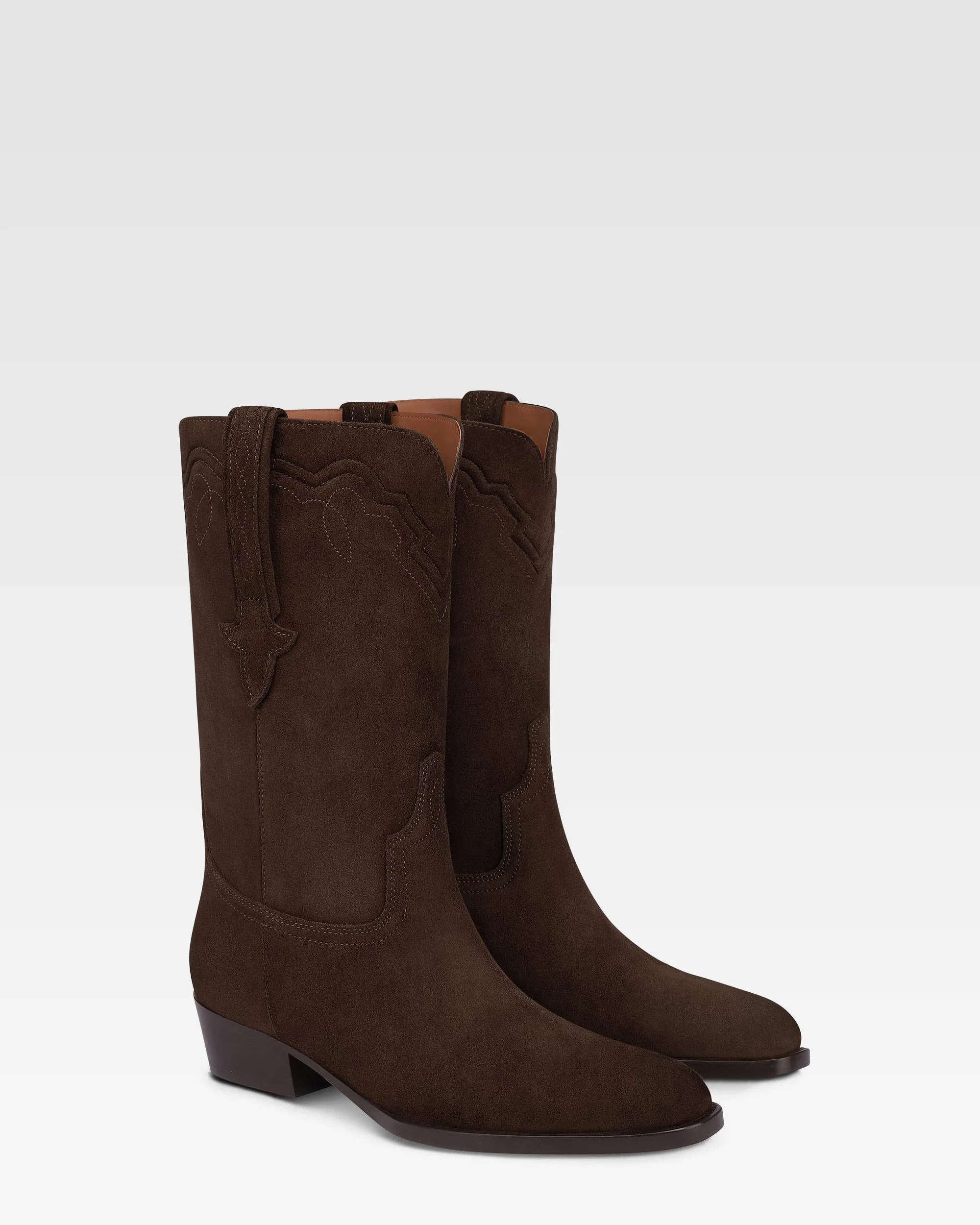 Boots in ebony calf suede leather - Image 2