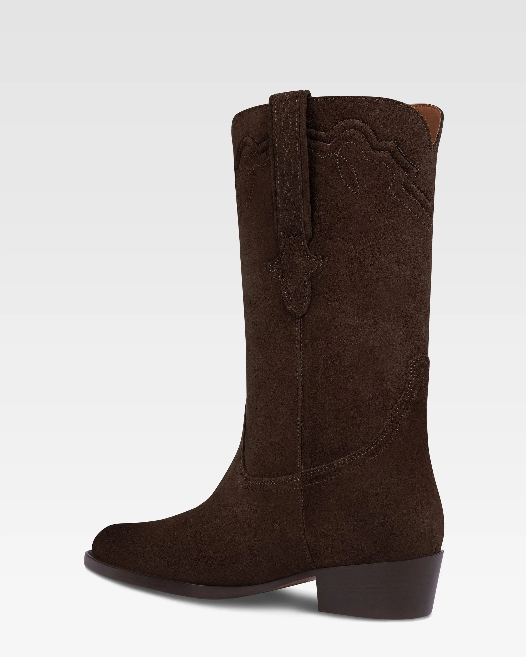 Boots in ebony calf suede leather - Image 5