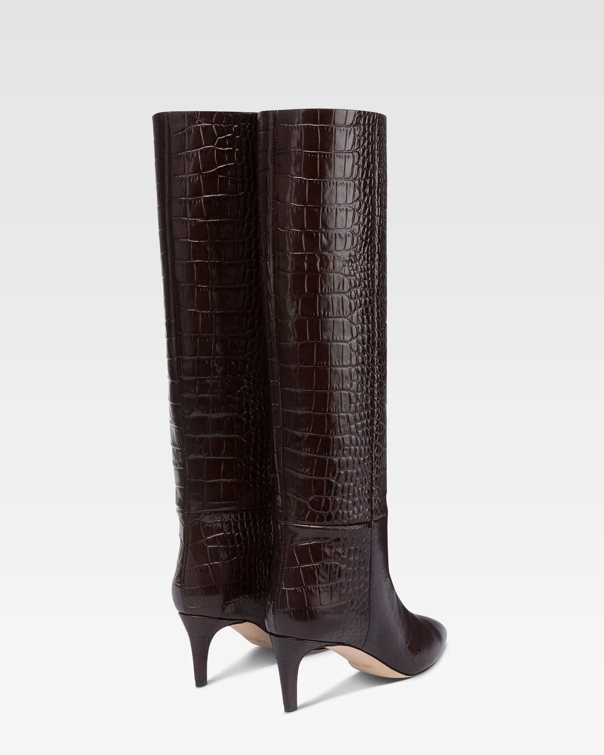 Boots in ebony croco-embossed leather - Image 3
