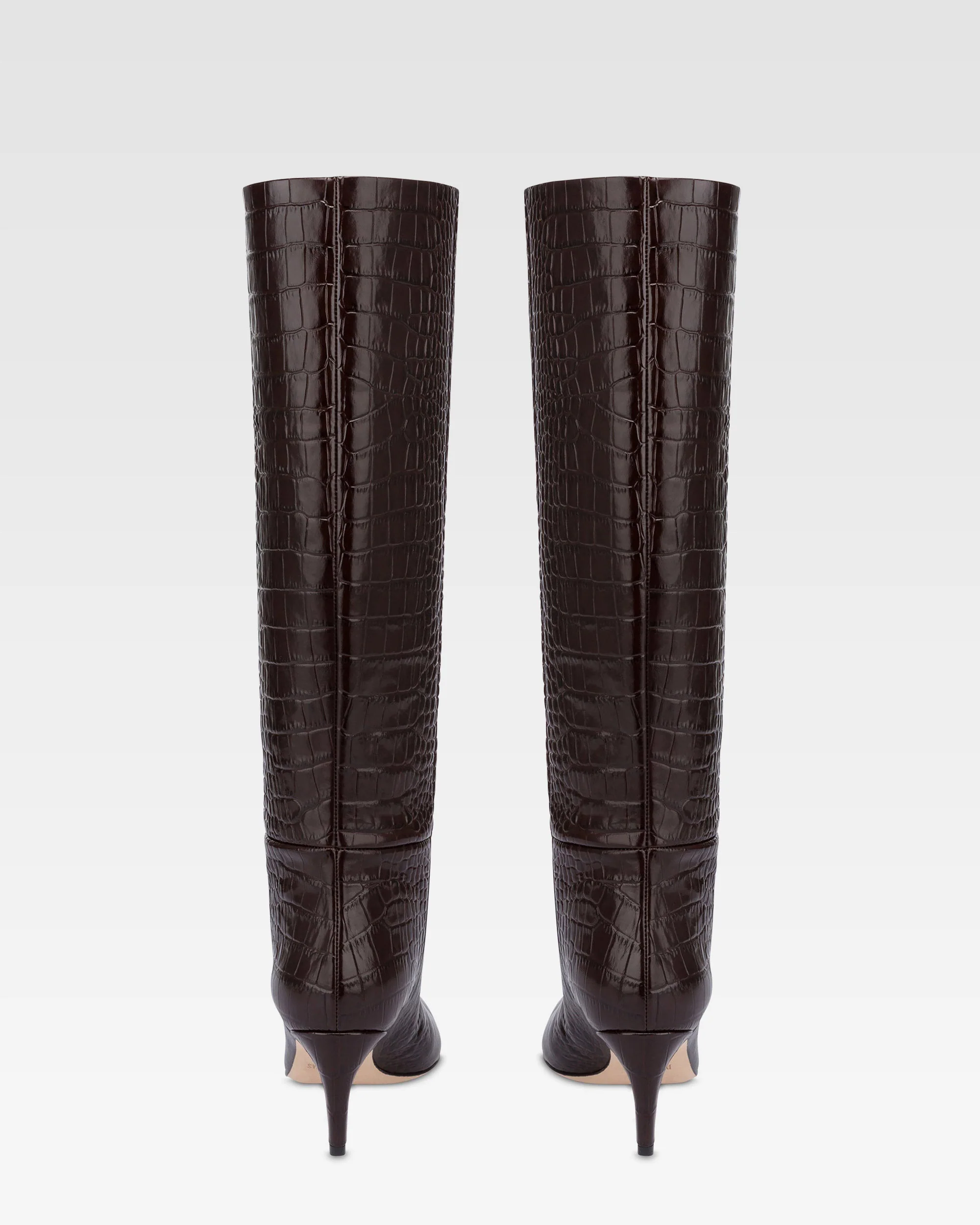 Boots in ebony croco-embossed leather - Image 4