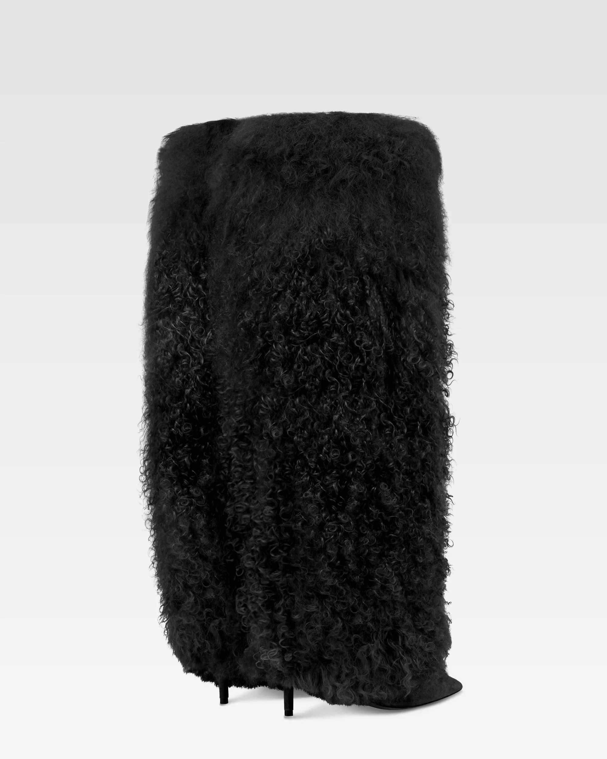 Boots in mongolian fur multicolor / print - Image 3