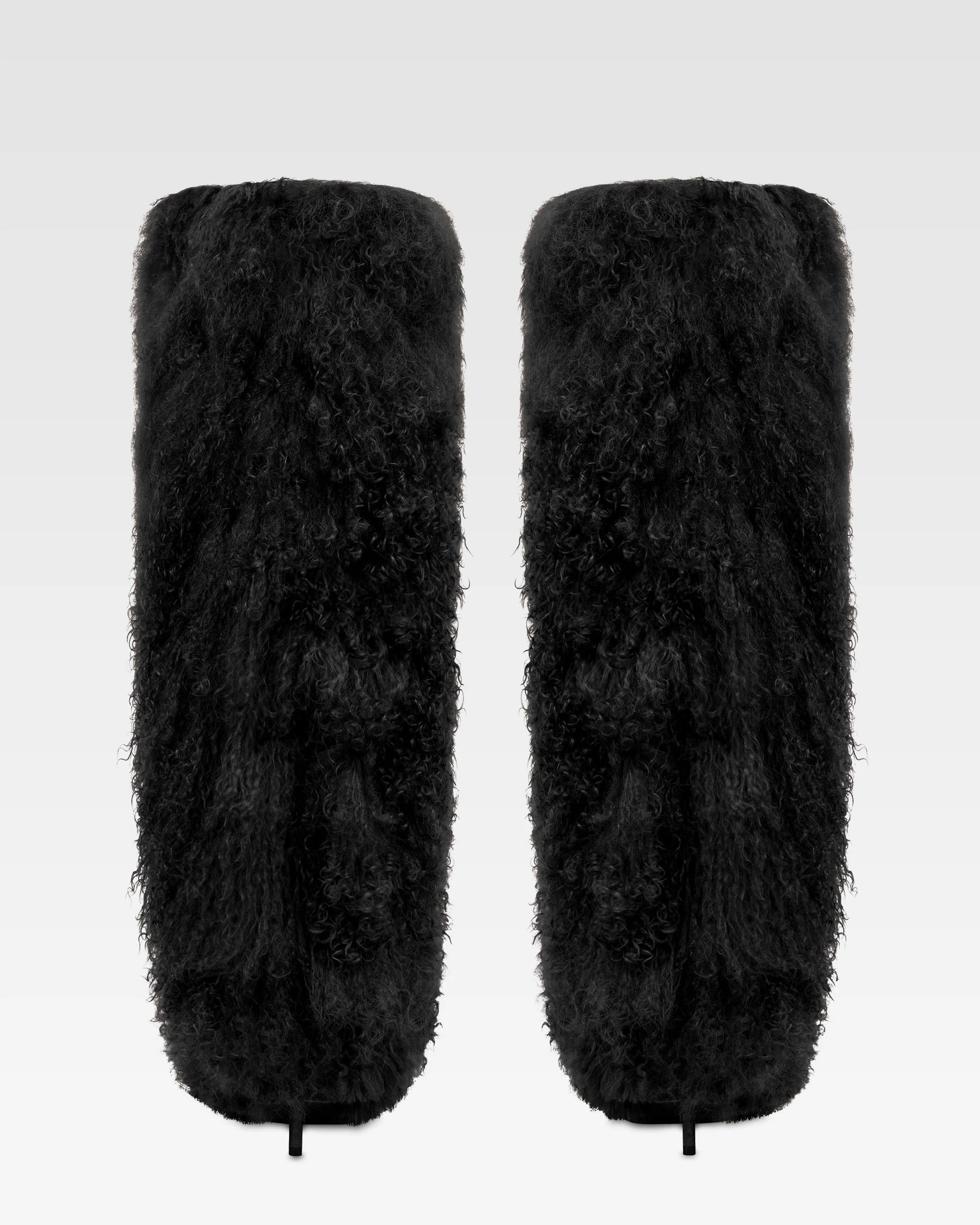 Boots in mongolian fur multicolor / print - Image 4