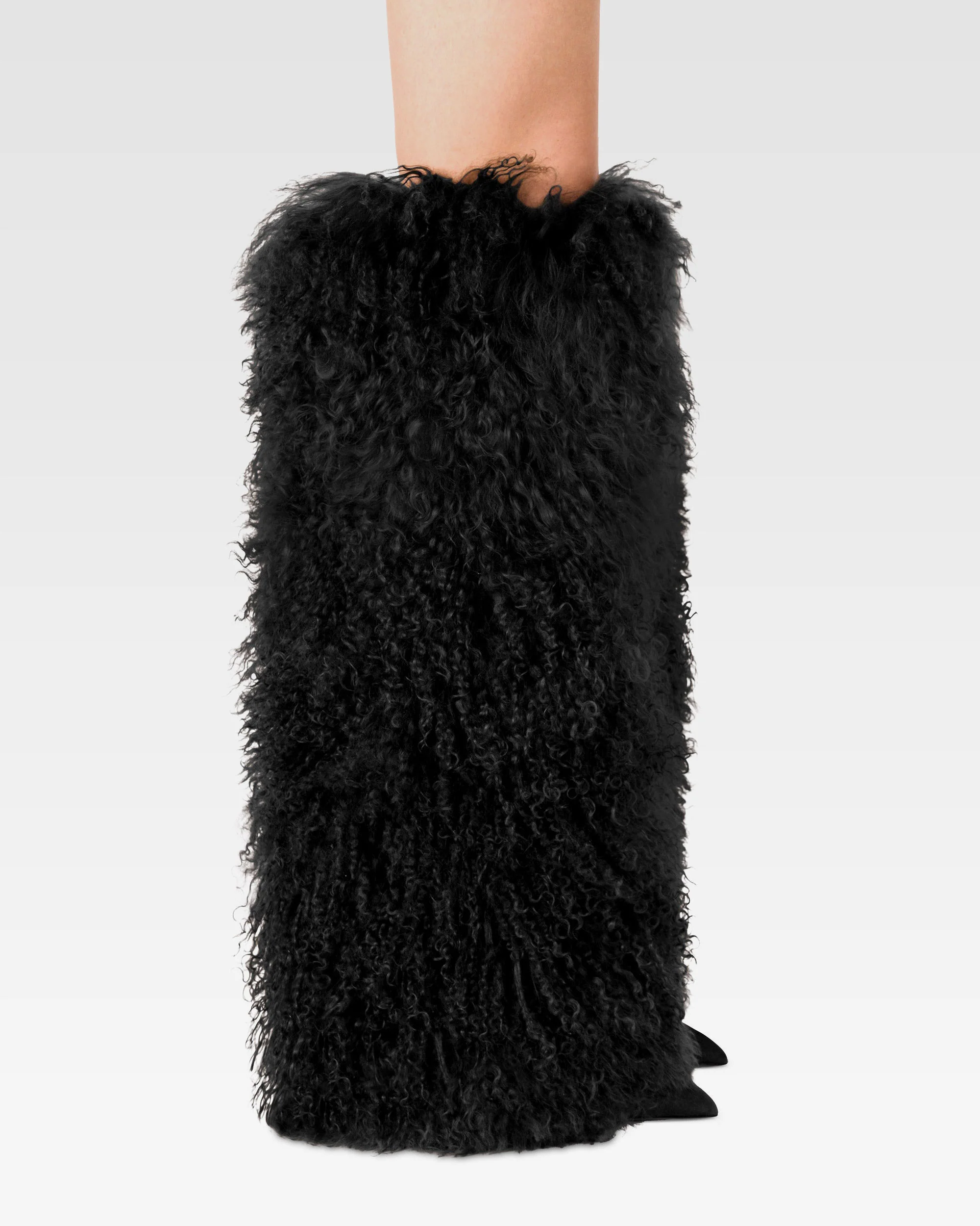 Boots in mongolian fur multicolor / print - Image 6