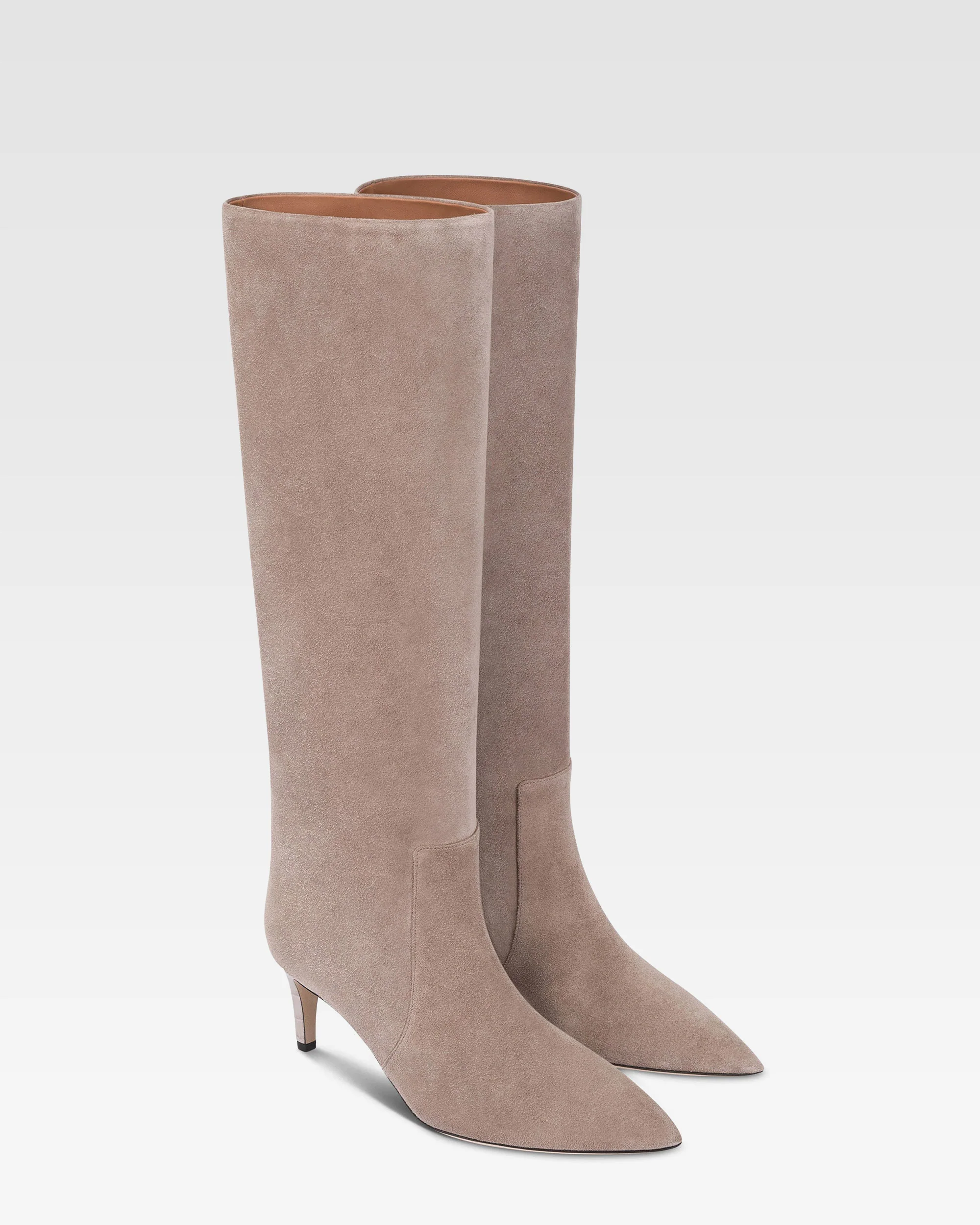 Boots in taupe calf suede leather - Image 2
