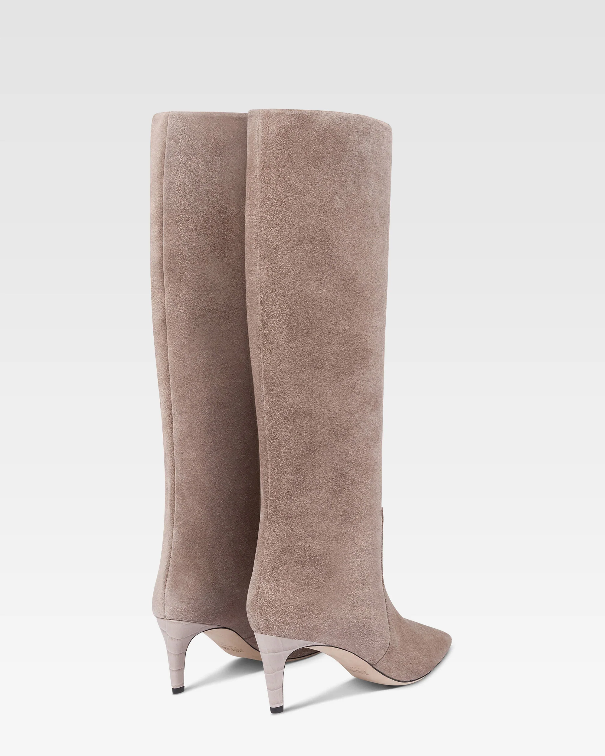 Boots in taupe calf suede leather - Image 3