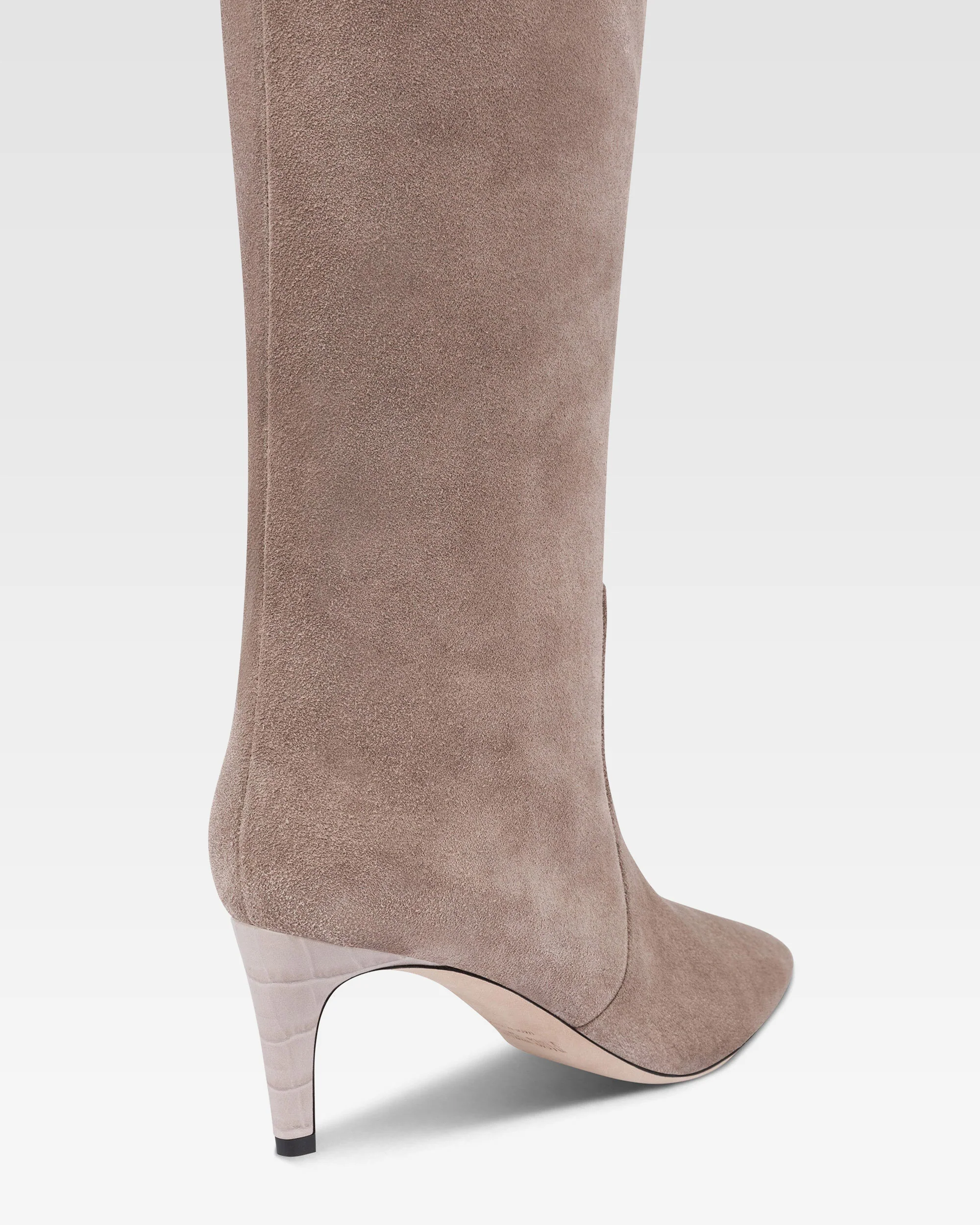 Boots in taupe calf suede leather - Image 5