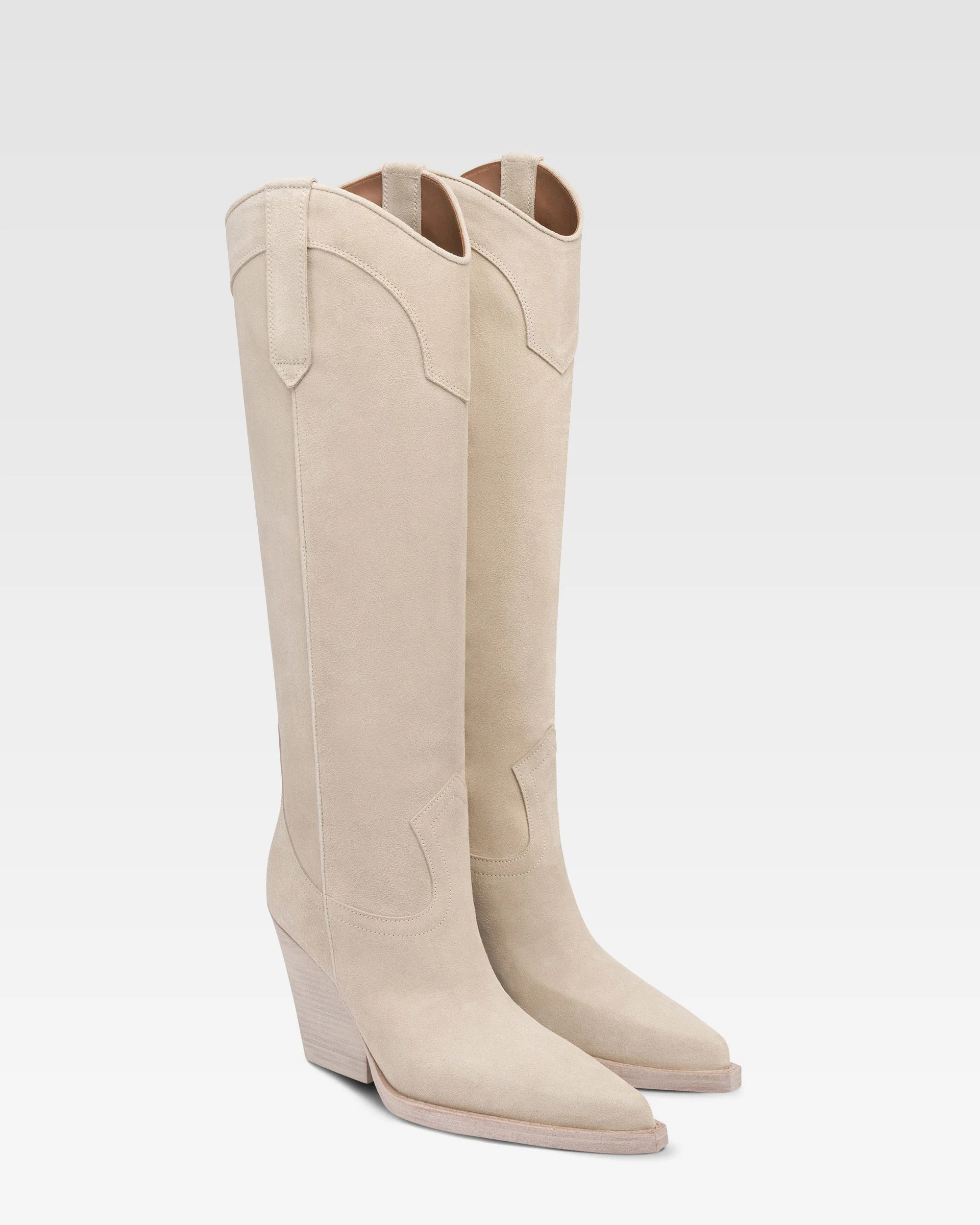 Boots in white velour - Image 2