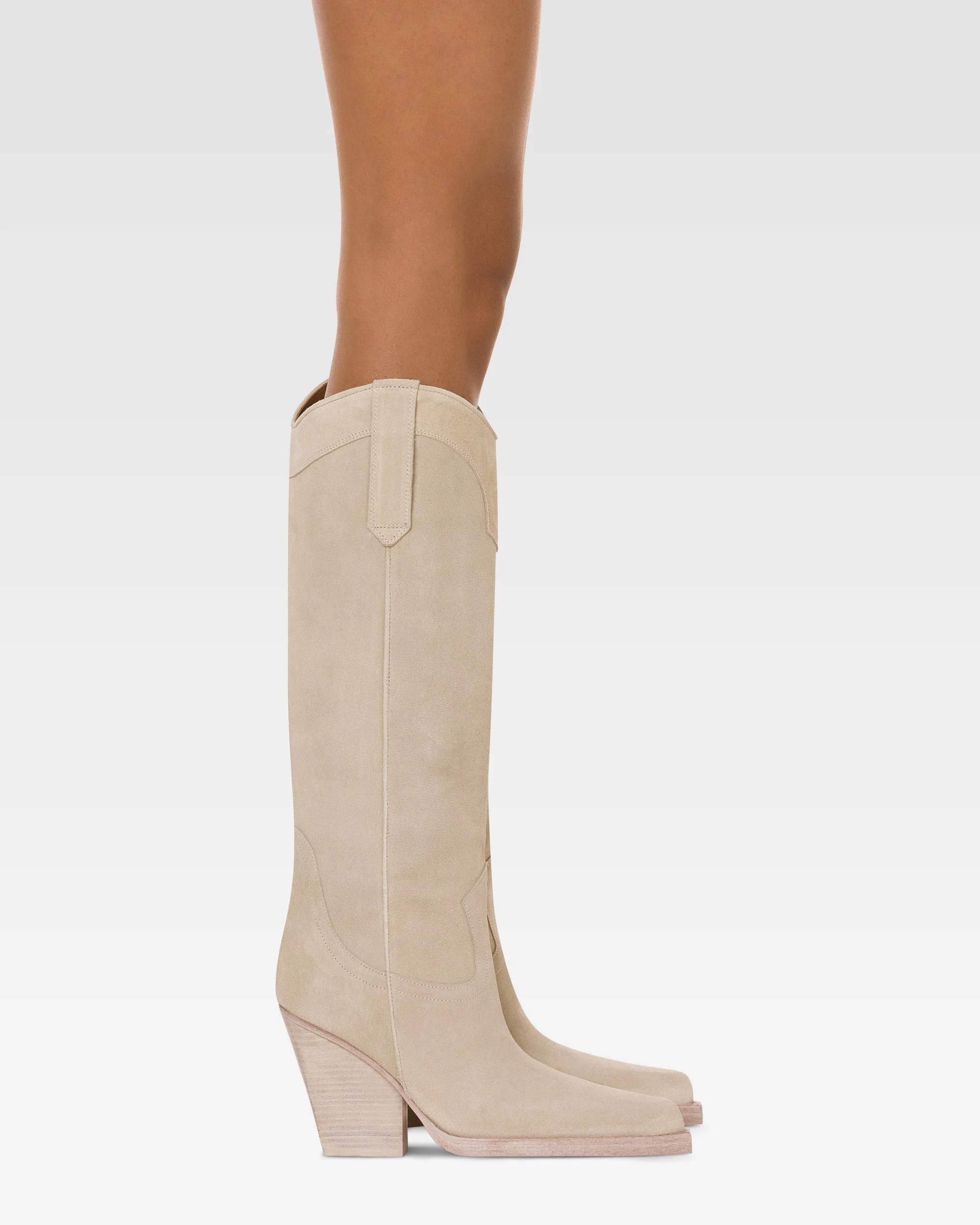 Boots in white velour - Image 6