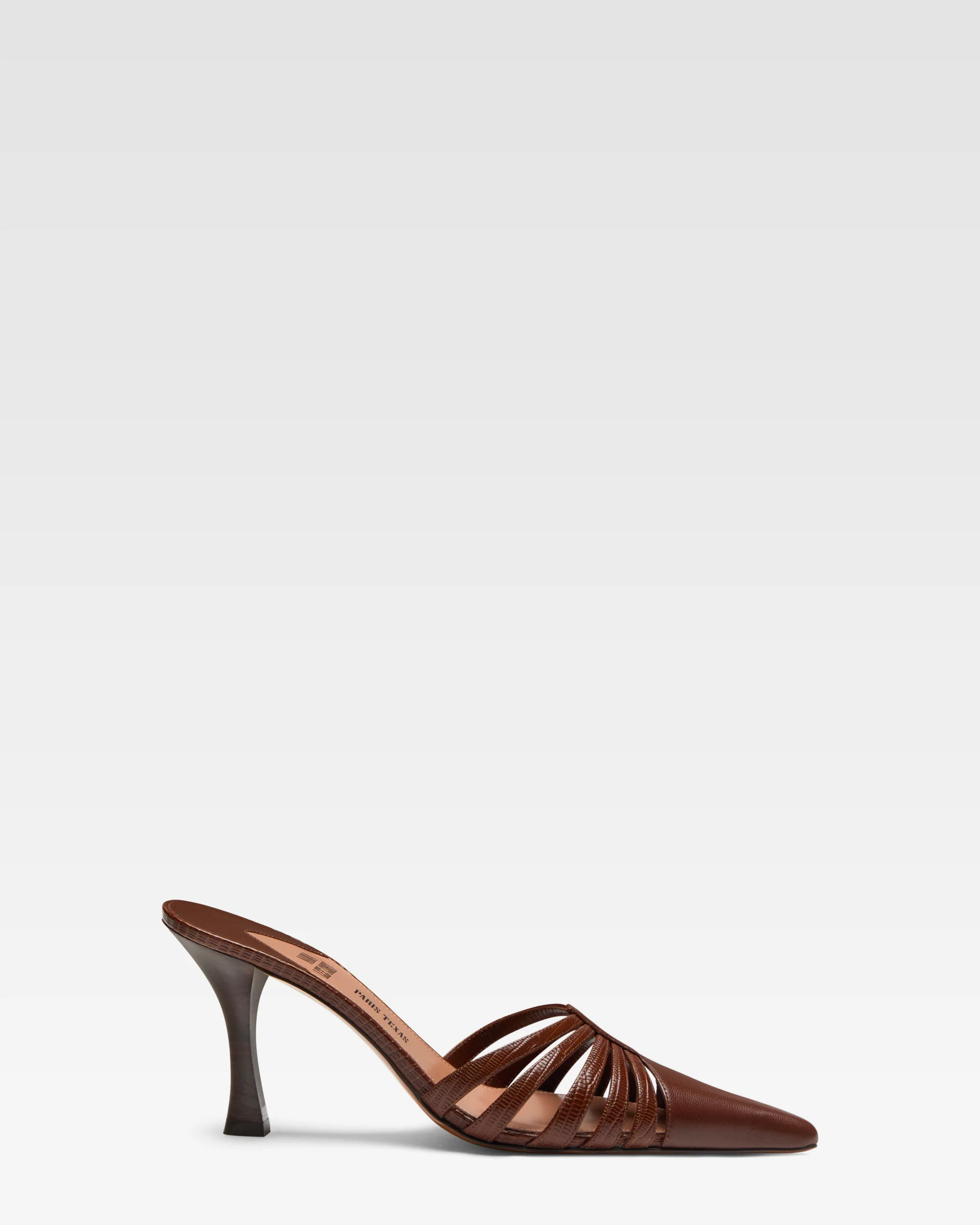 Brown leather cut-out mule