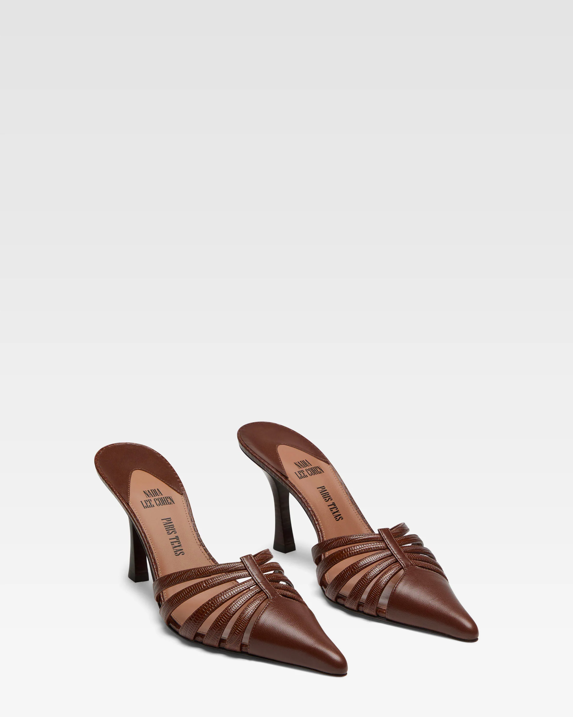 Brown leather cut-out mule - Image 2