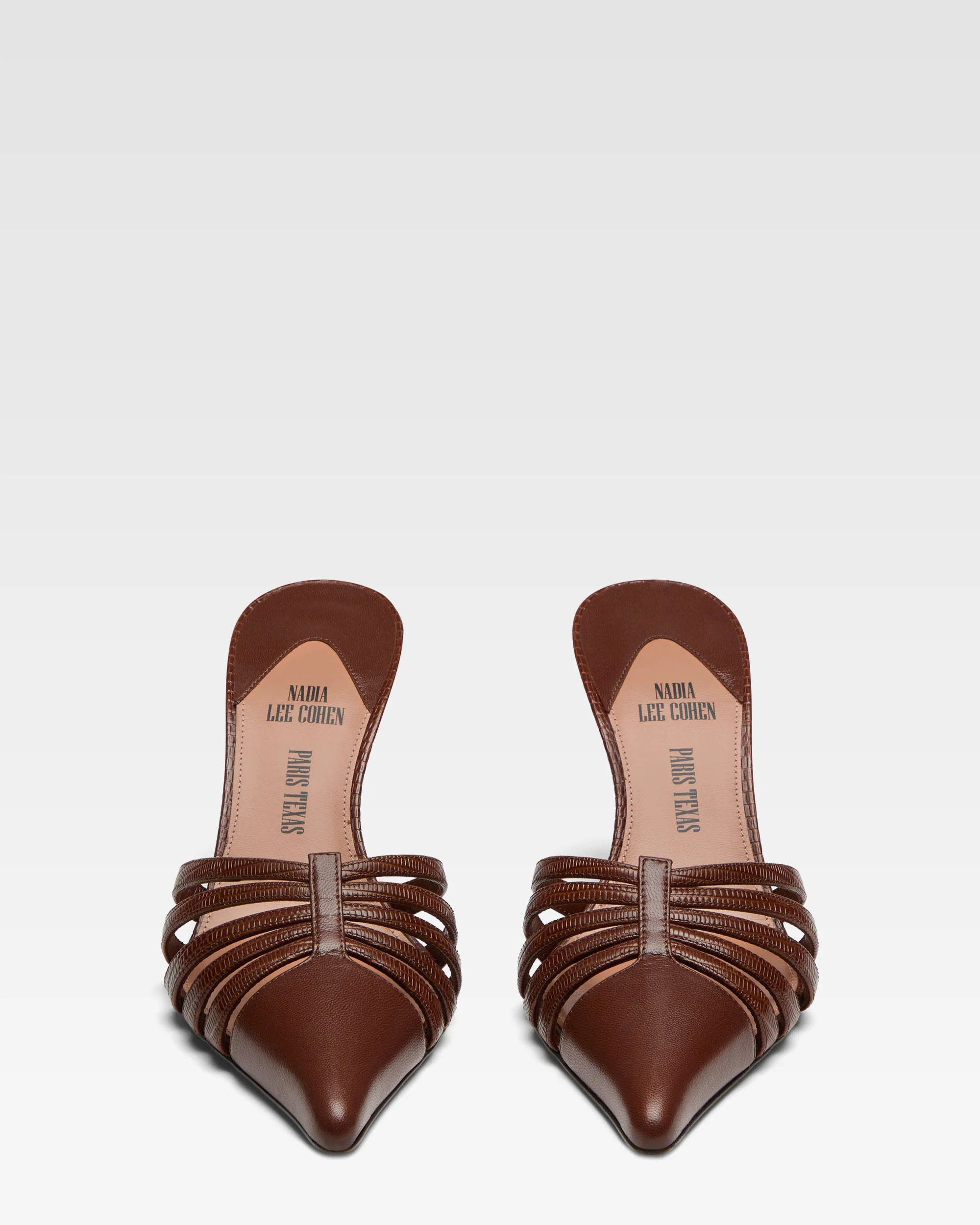 Brown leather cut-out mule - Image 3