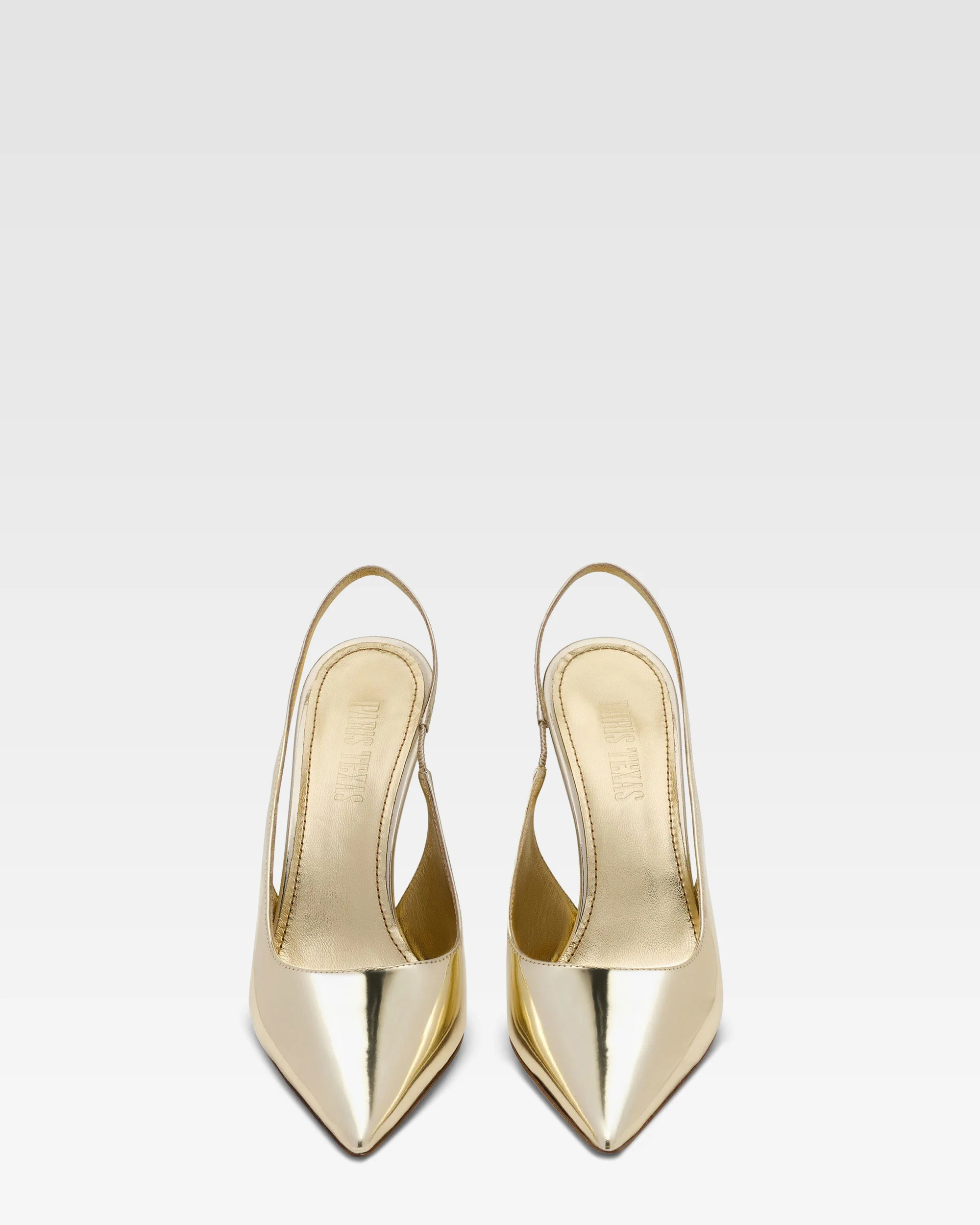 Gold mirrored leather sling-back - Image 3