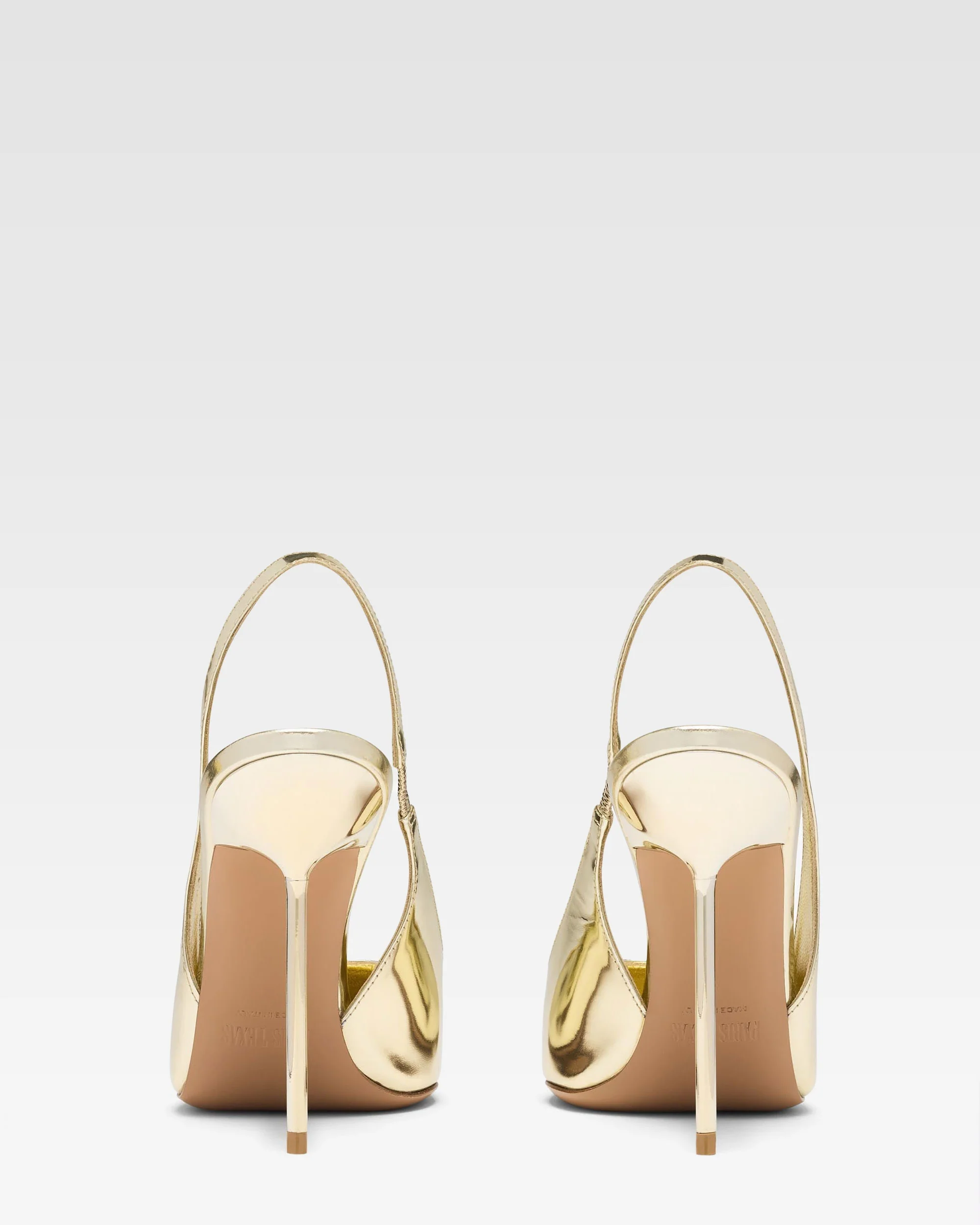 Gold mirrored leather sling-back - Image 4