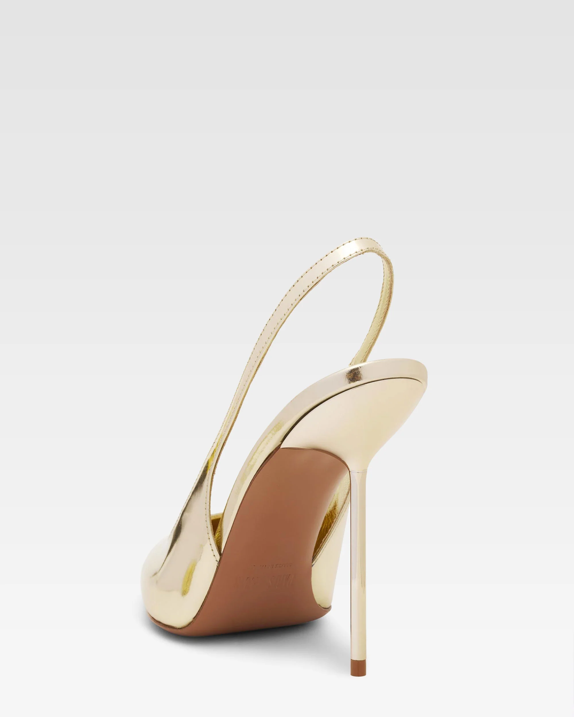 Gold mirrored leather sling-back - Image 5
