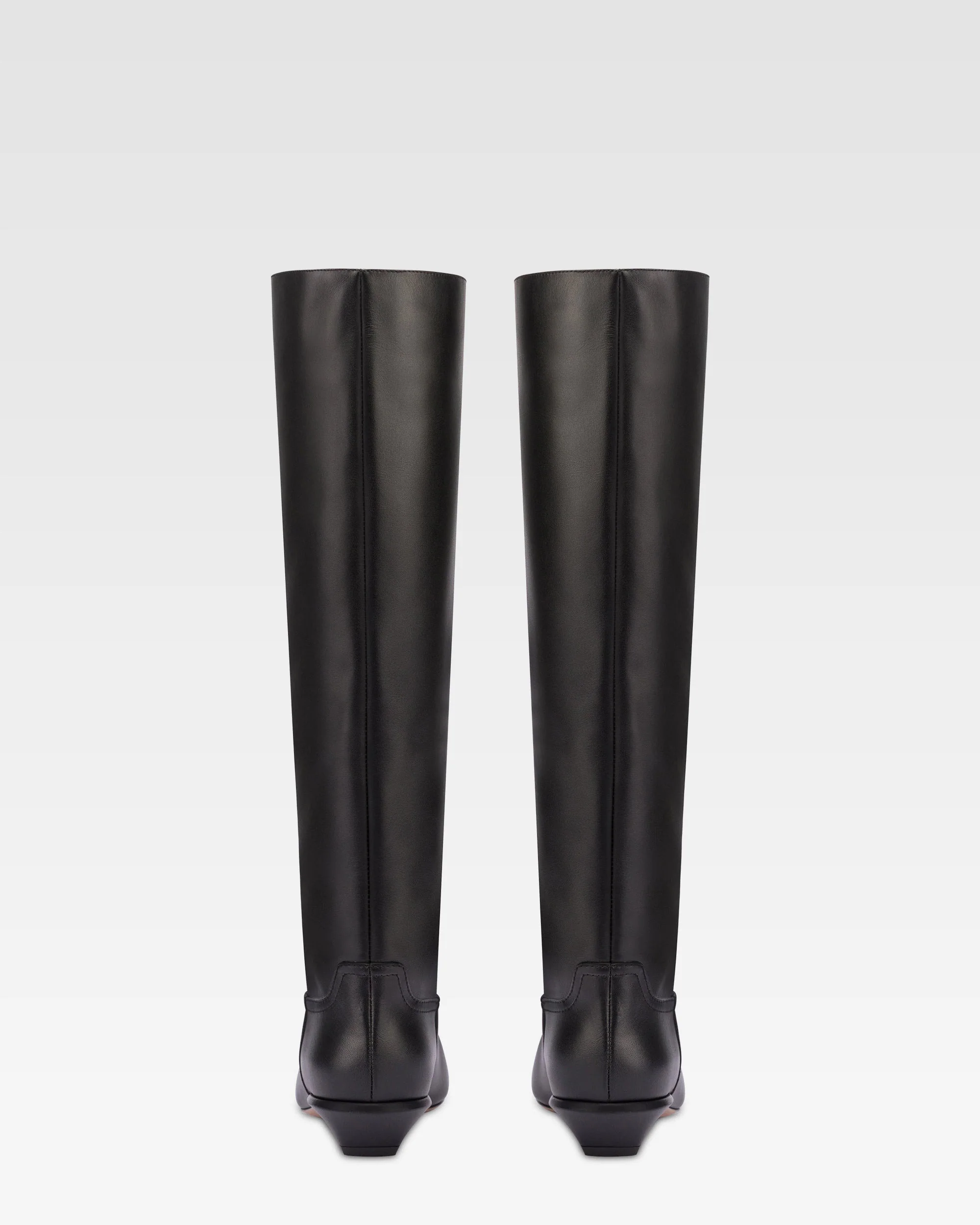Knee-high boots in smooth black leather - Image 4