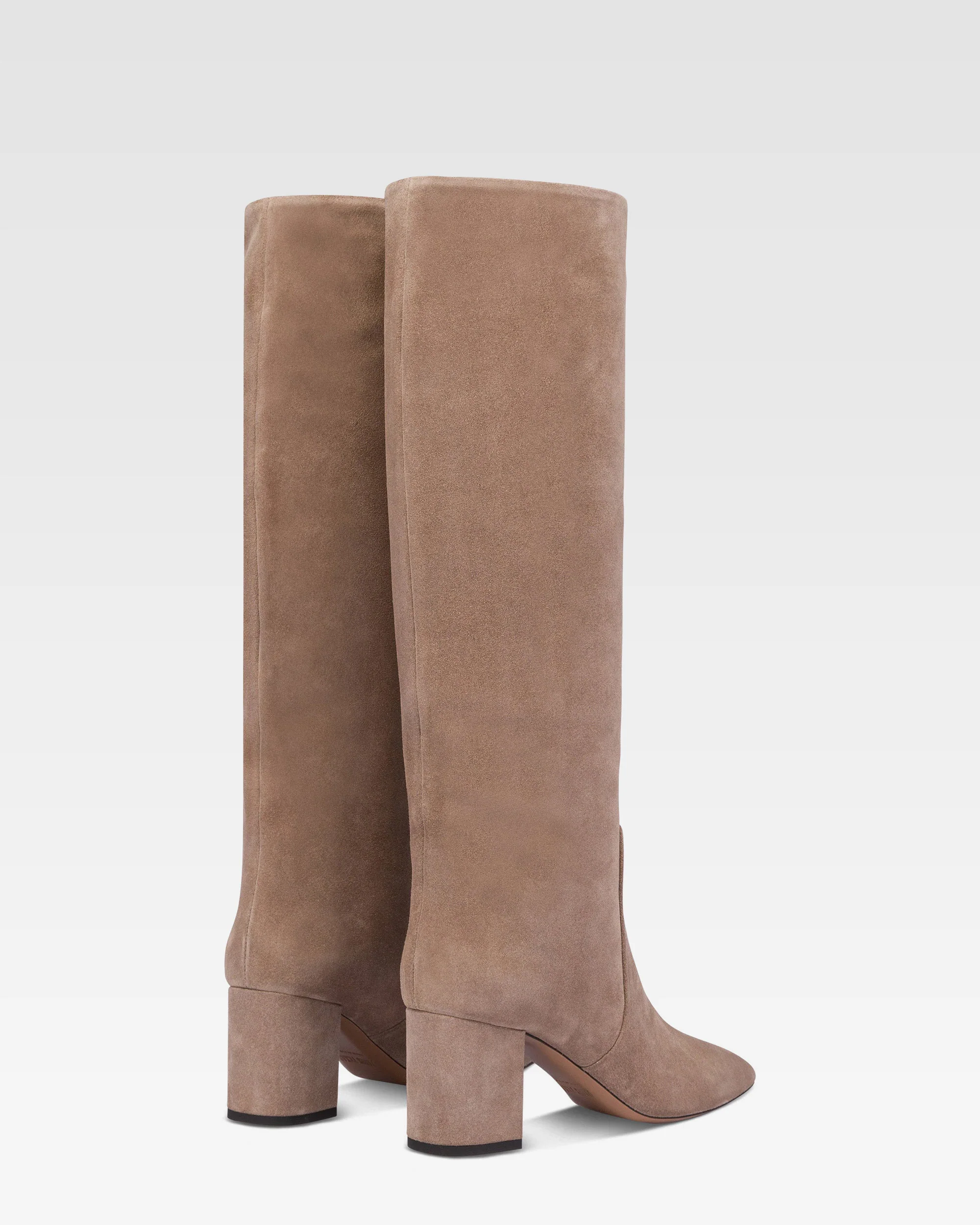 Knee-high boots in soft koala suede leather - Image 3