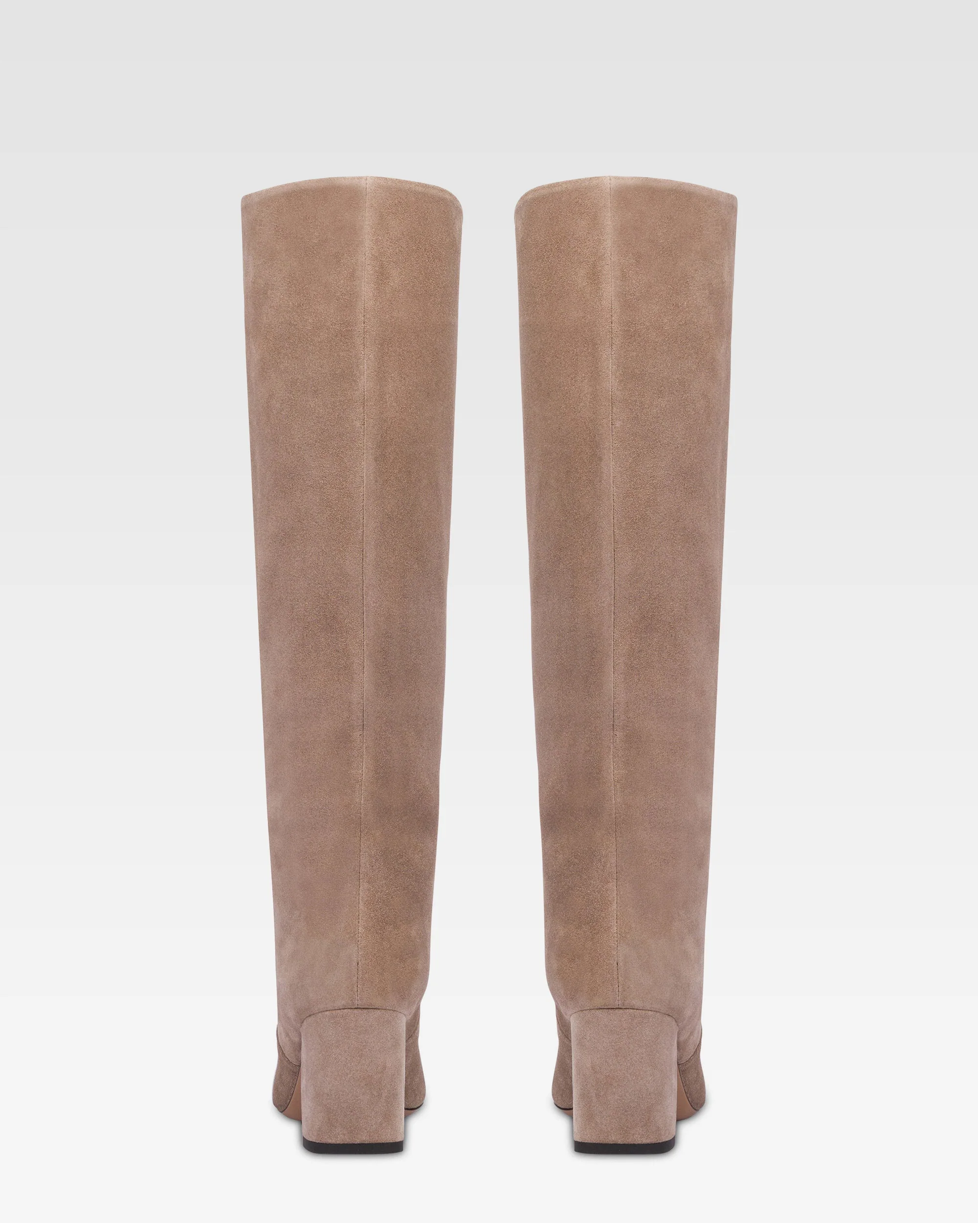 Knee-high boots in soft koala suede leather - Image 4