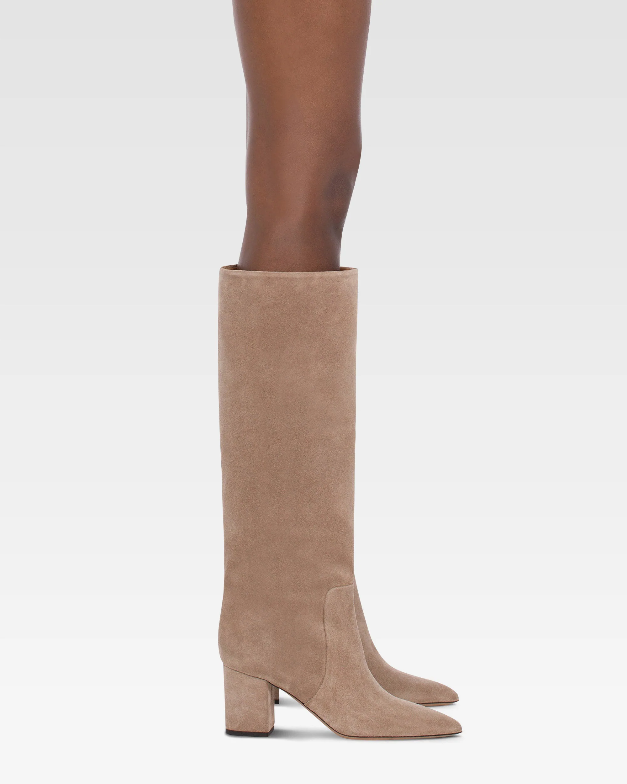 Knee-high boots in soft koala suede leather - Image 6