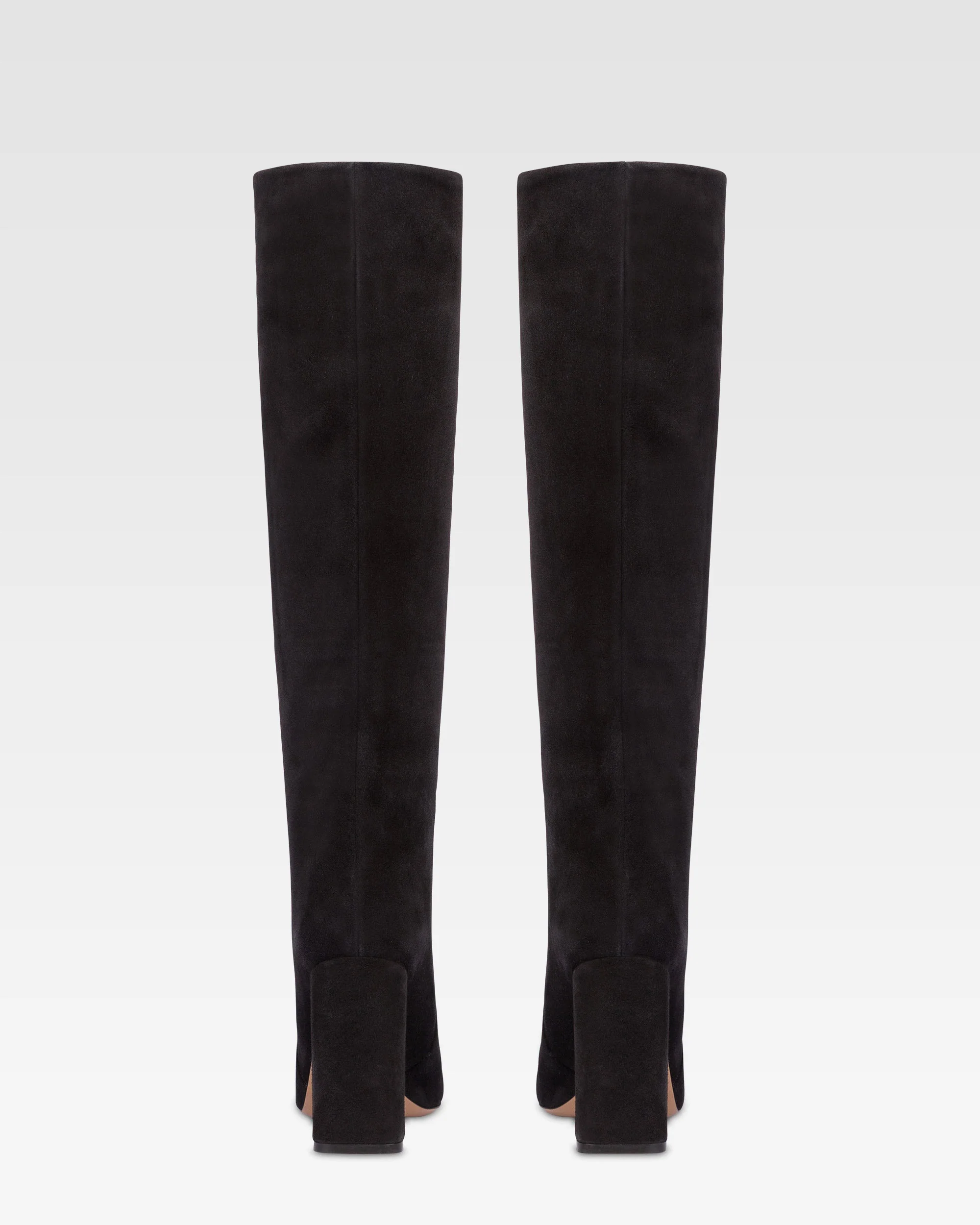 Knee-high boots in soft off-black suede leather - Image 4