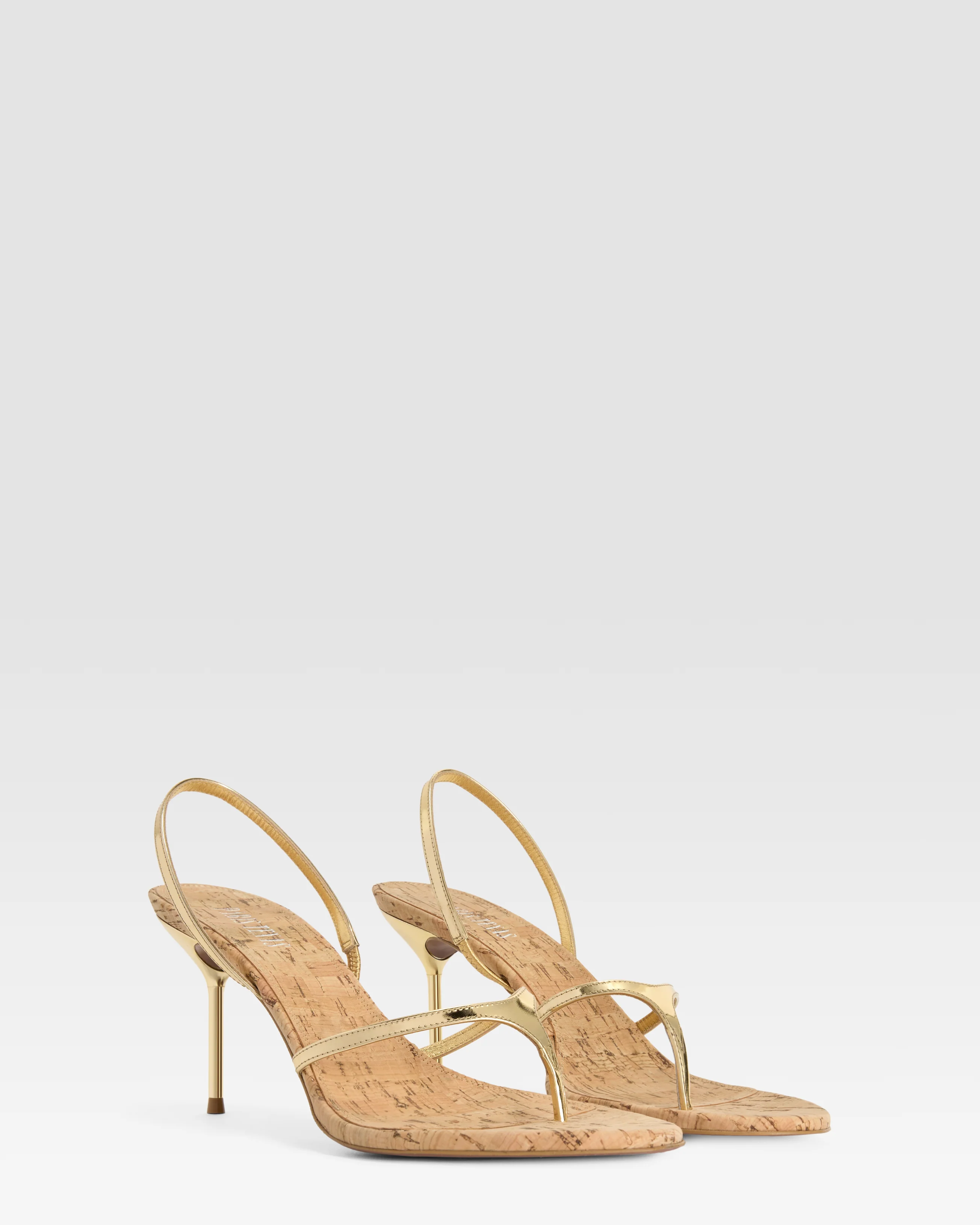 METALLIC LEATHER SANDAL AND CORK - Image 2
