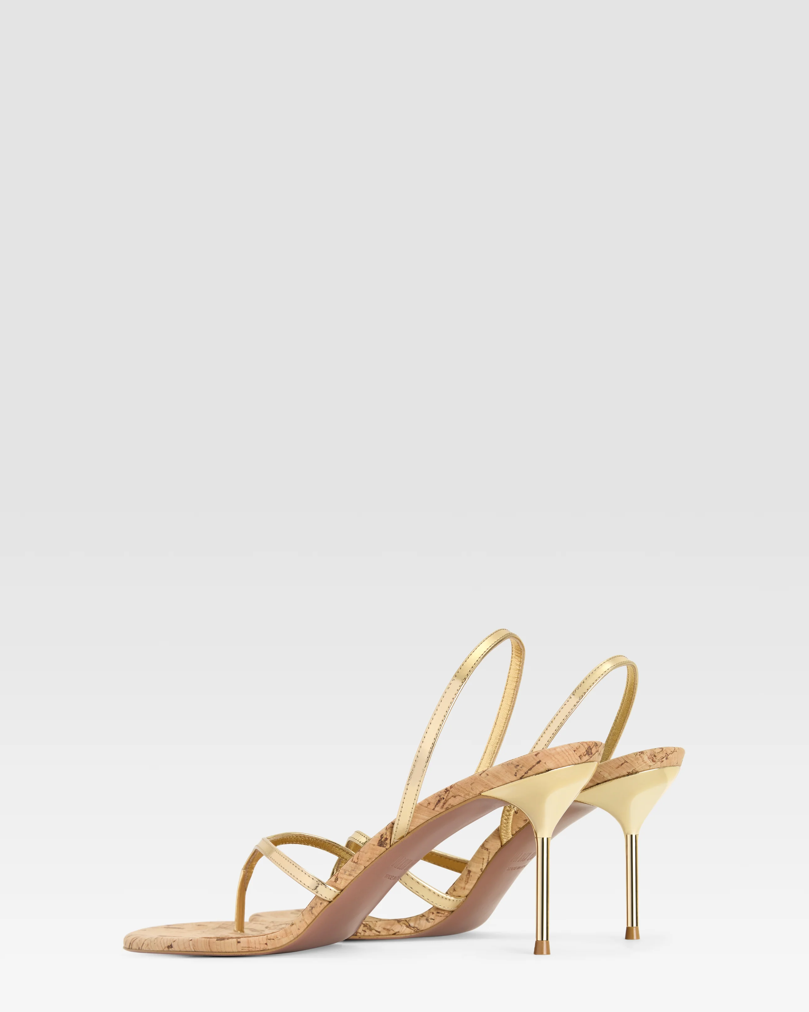 METALLIC LEATHER SANDAL AND CORK - Image 3