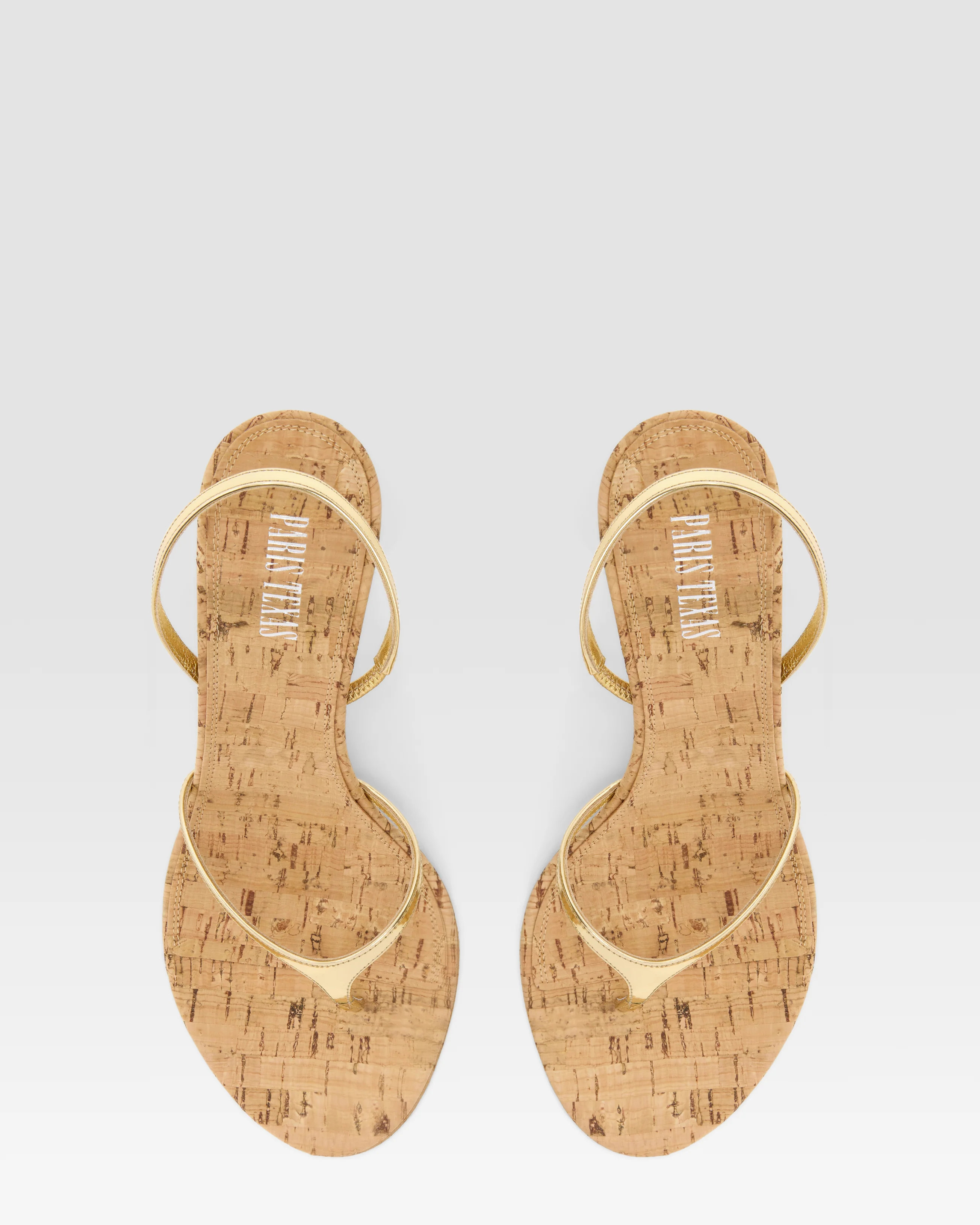 METALLIC LEATHER SANDAL AND CORK - Image 4