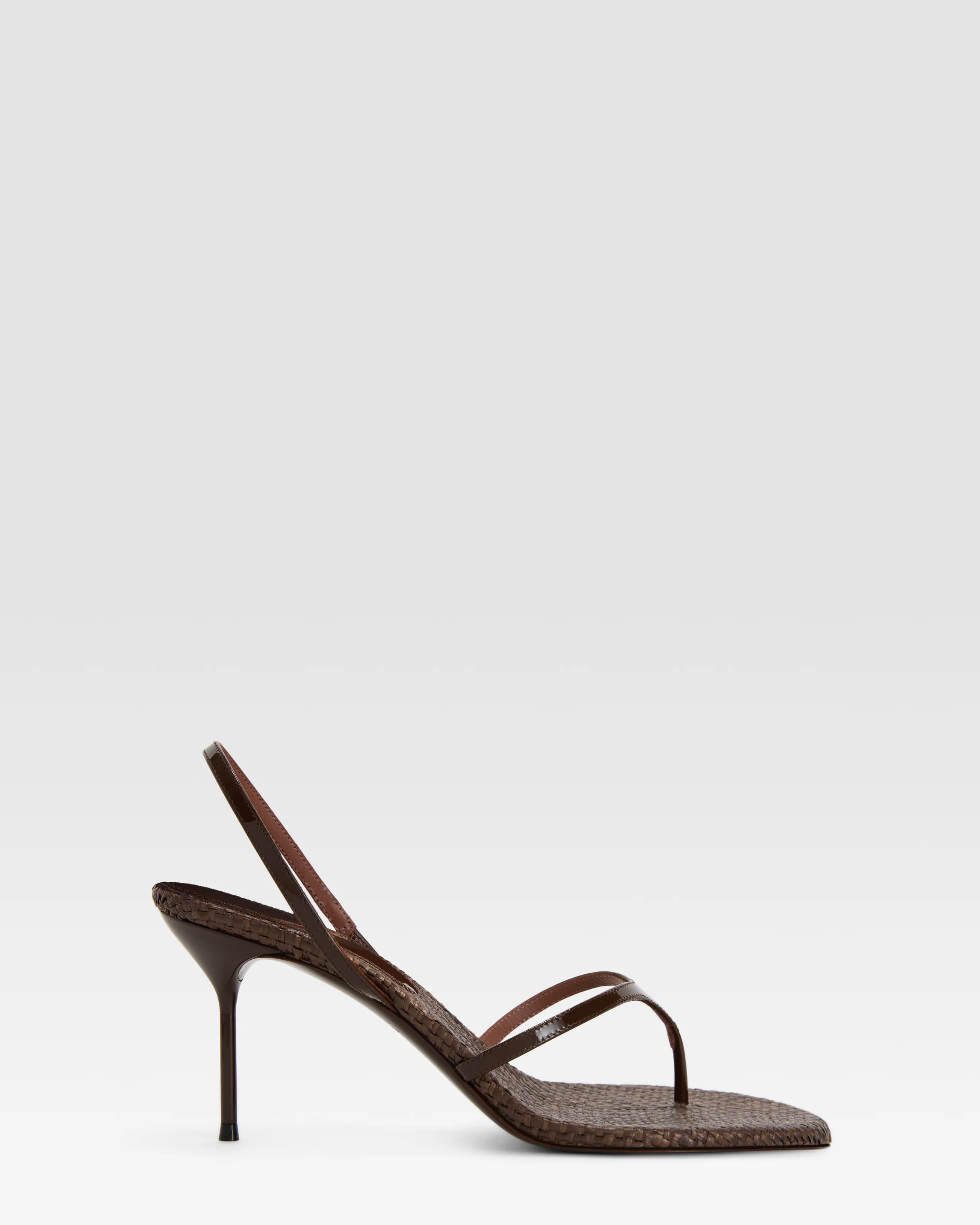 LEATHER AND RAFFIA SANDAL