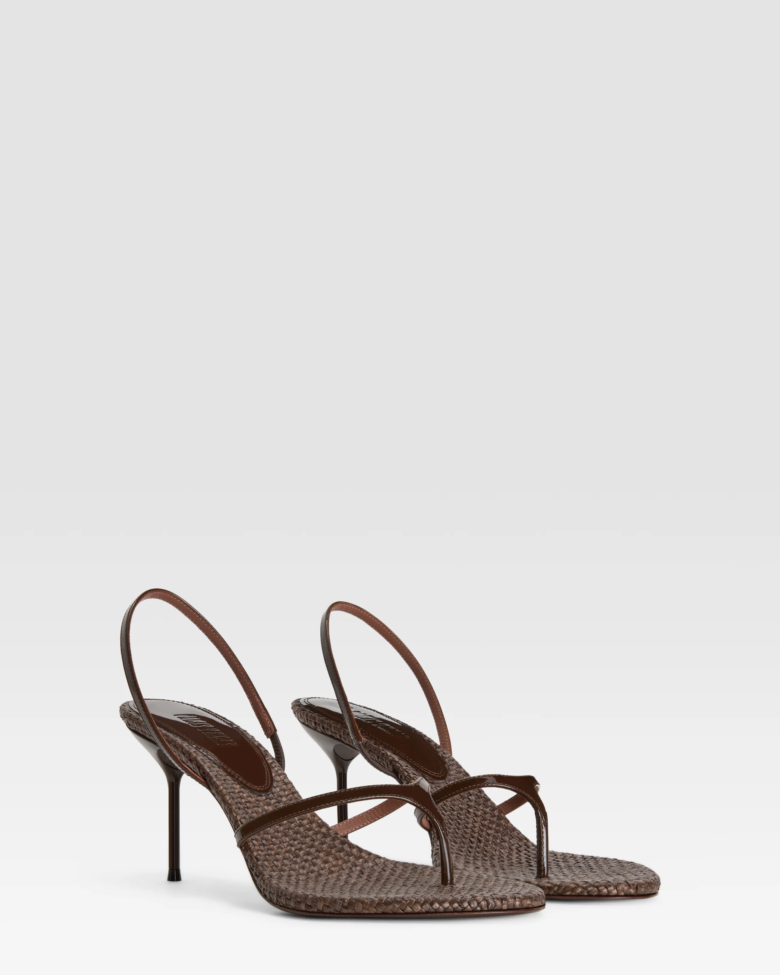 LEATHER AND RAFFIA SANDAL - Image 2