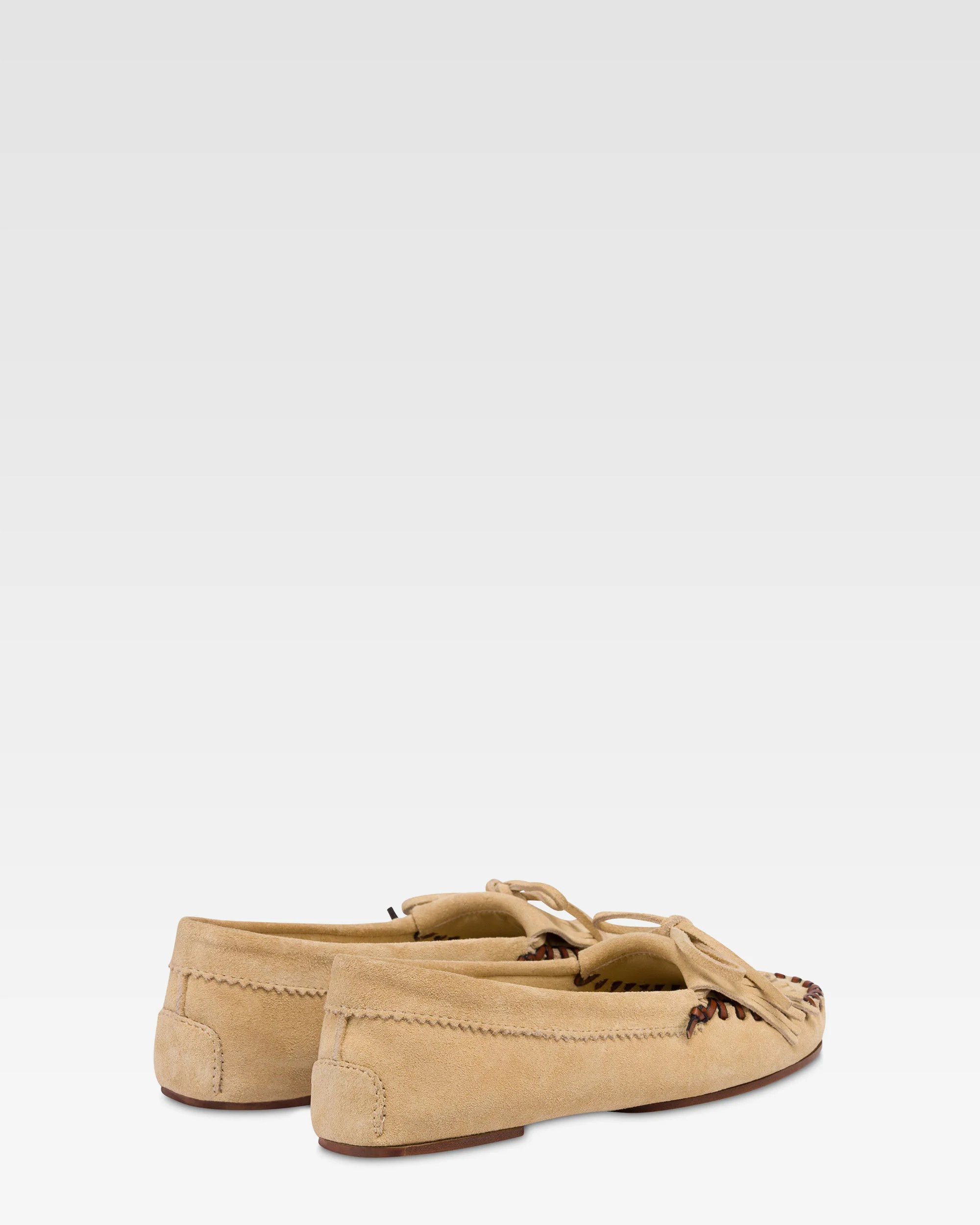 Loafers in ecru suede leather - Image 3